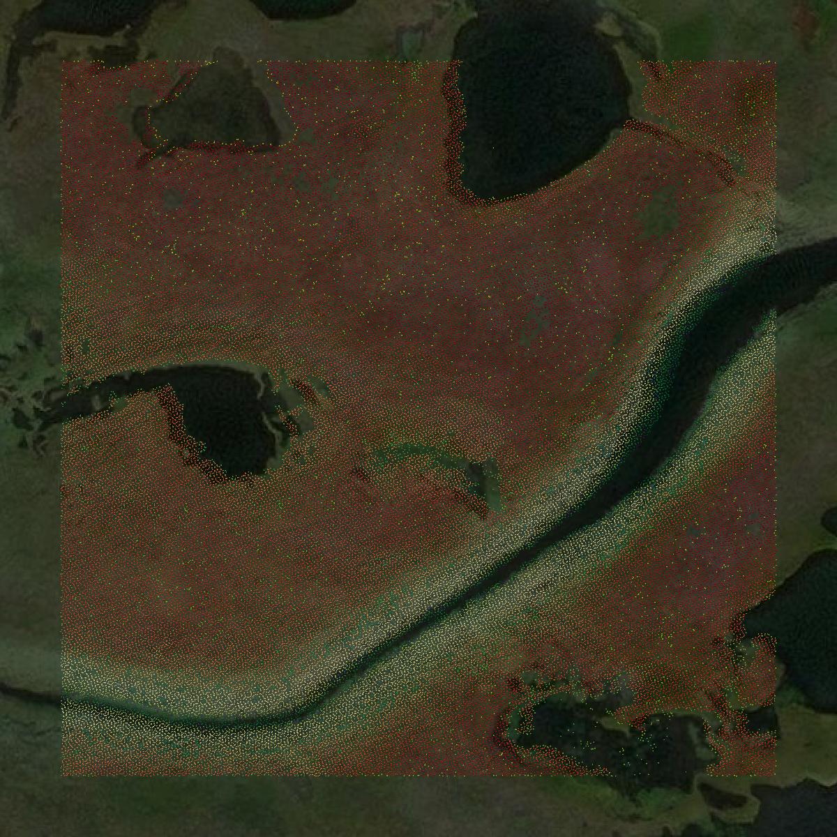 This image shows a LiDAR point cloud in Nome Census Area created using GIS data in Equator.