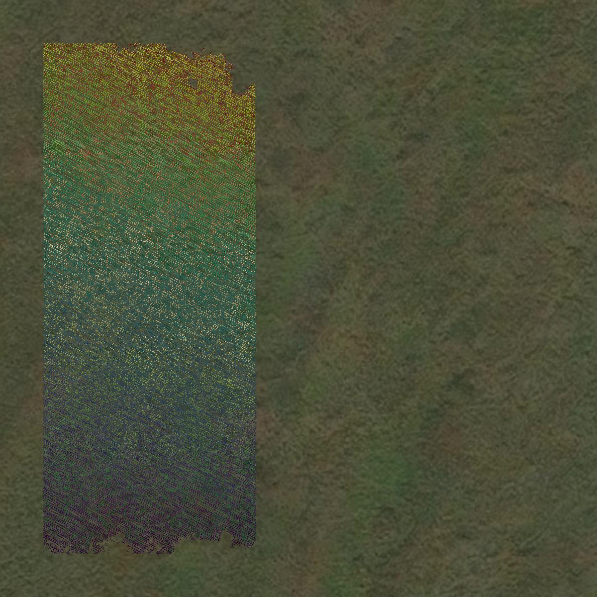 This image shows a LiDAR point cloud in Northwest Arctic Borough created using GIS data in Equator.