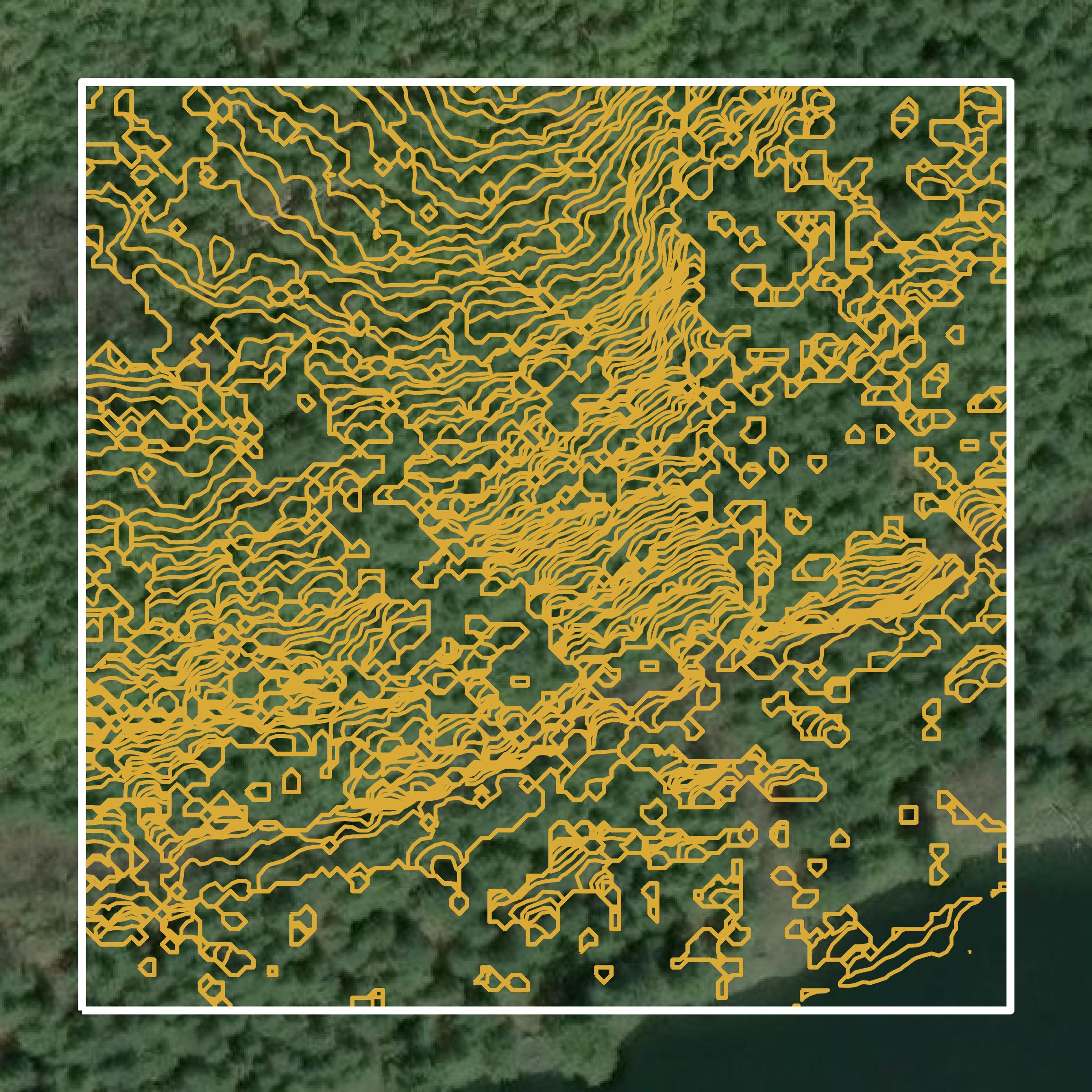 This image shows a contour map in Prince of Wales-Hyder Census Area created using GIS data in Equator.