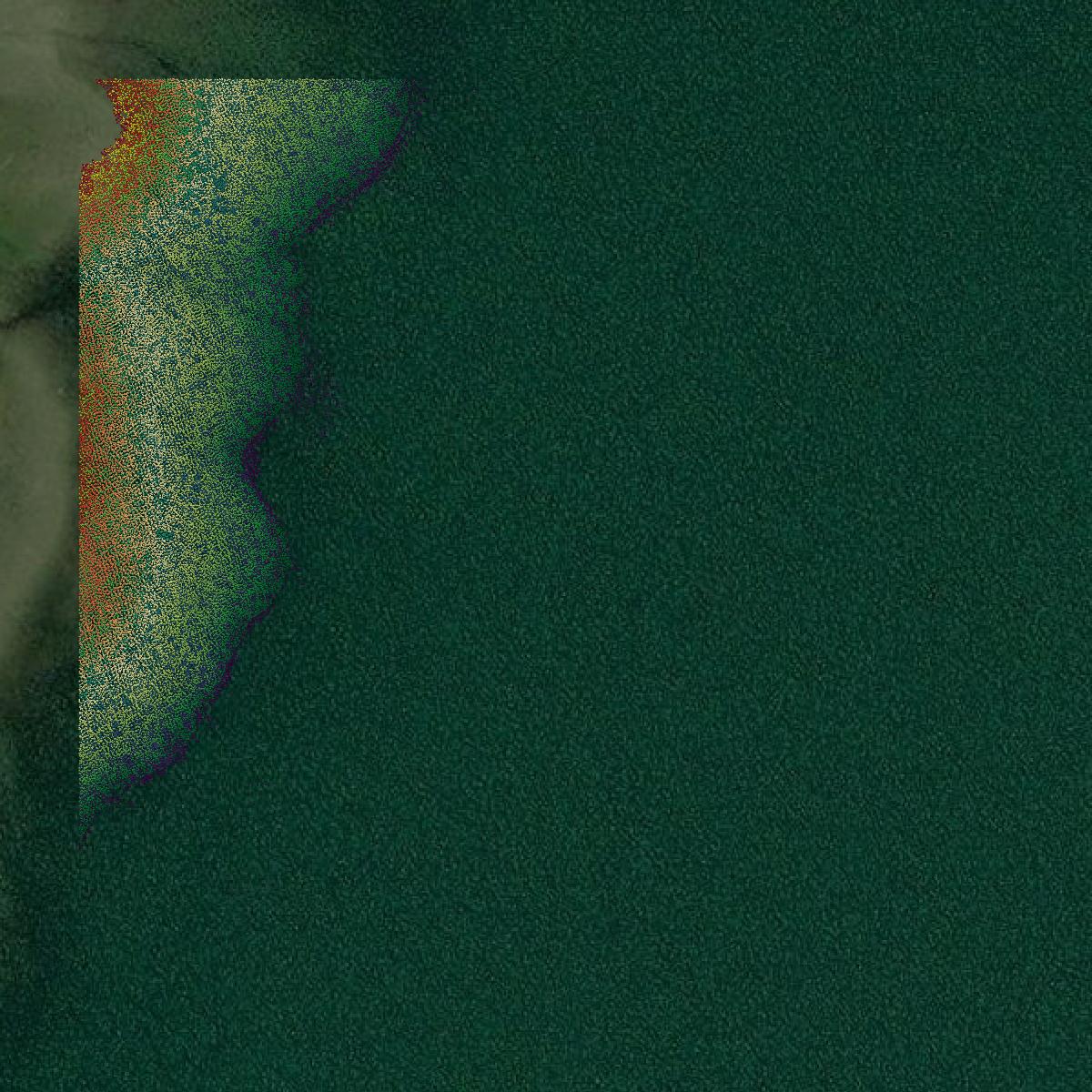 This image shows a LiDAR point cloud in Wrangell City and Borough created using GIS data in Equator.