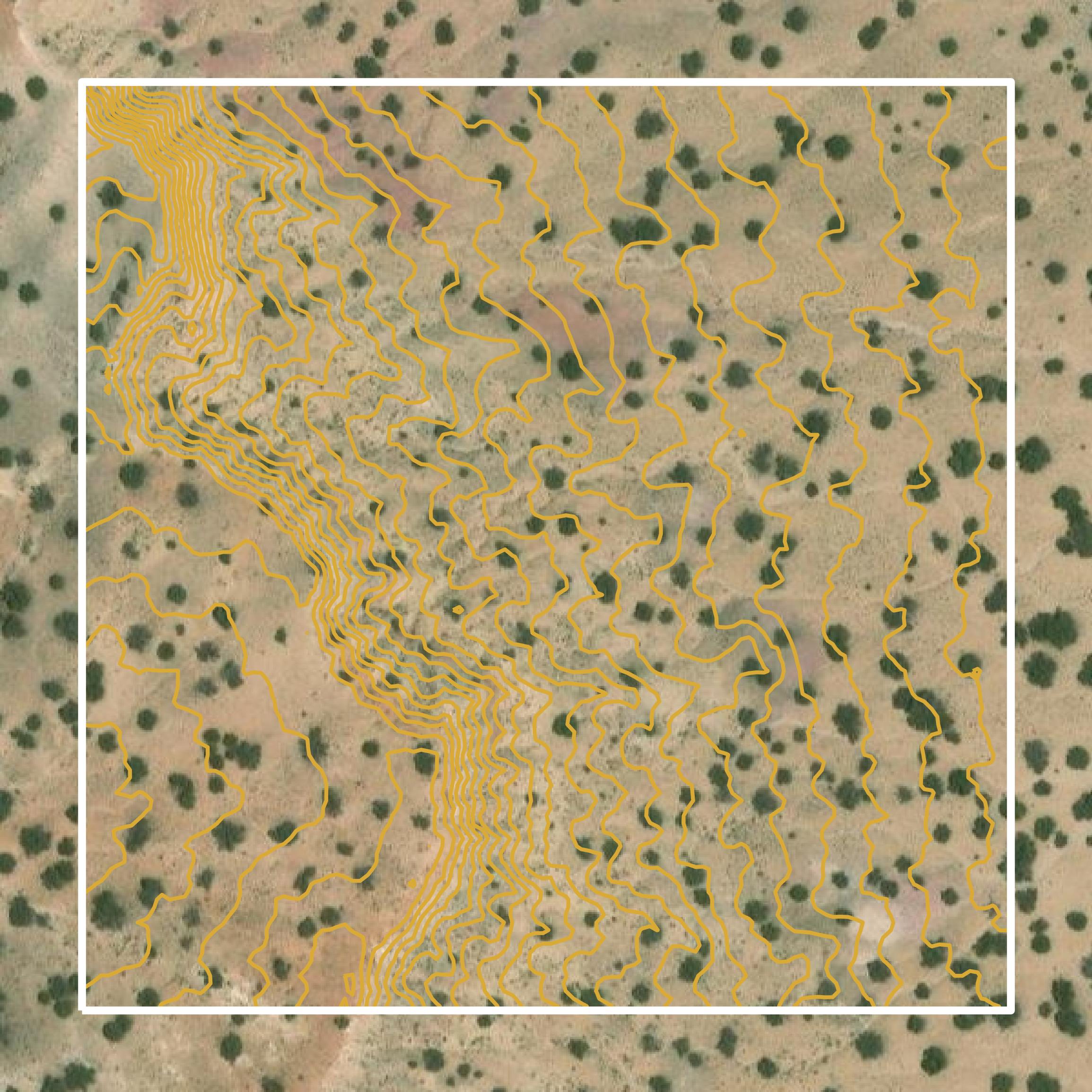 This image shows a contour map in Apache County created using GIS data in Equator.