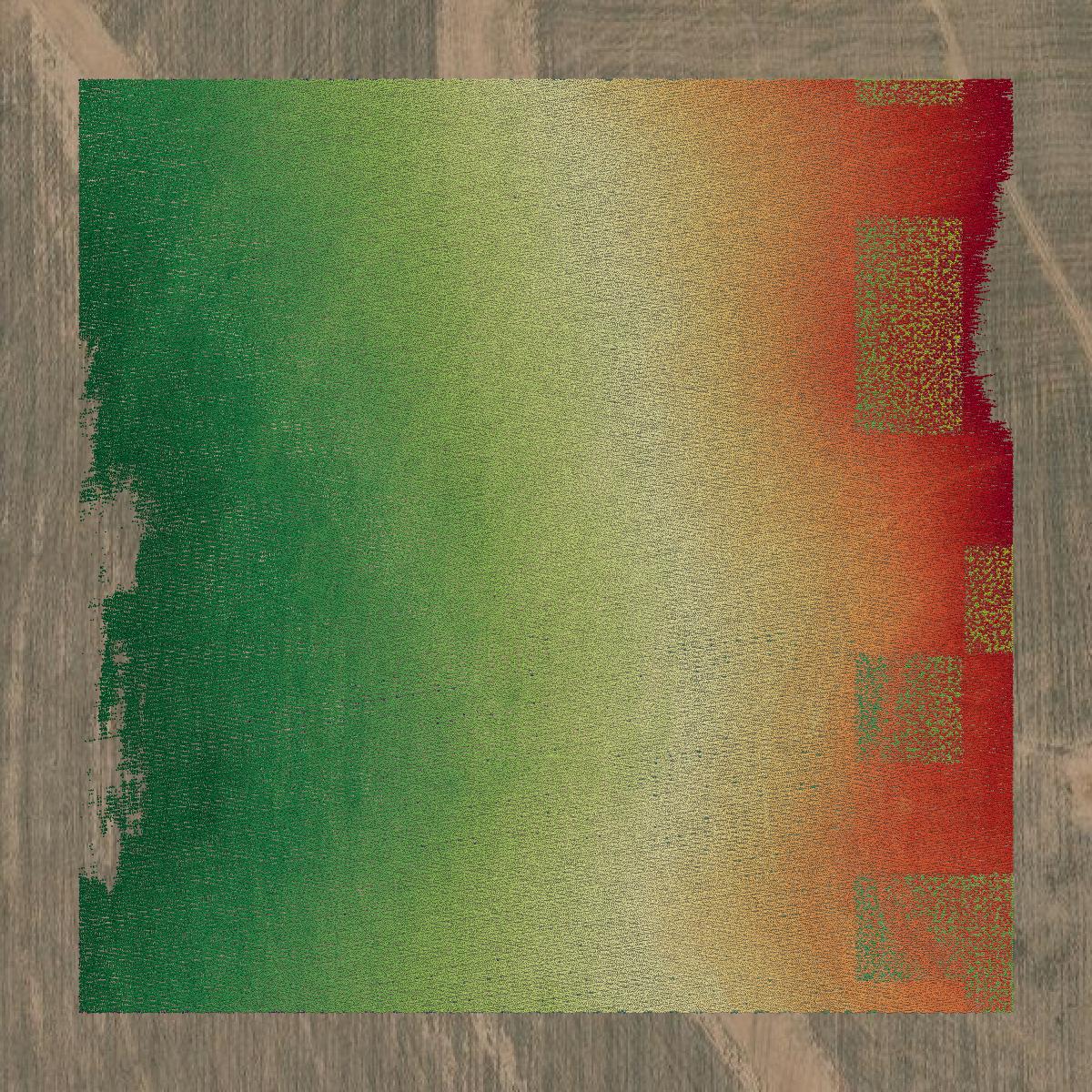 This image shows a LiDAR point cloud in Cochise County created using GIS data in Equator.