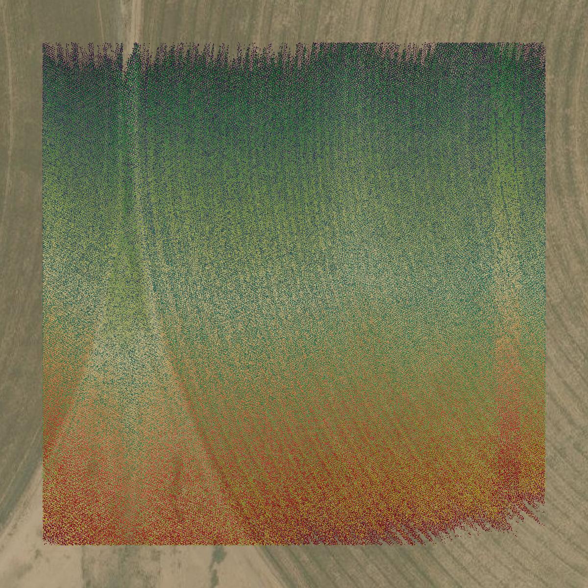 This image shows a LiDAR point cloud in Cochise County created using GIS data in Equator.