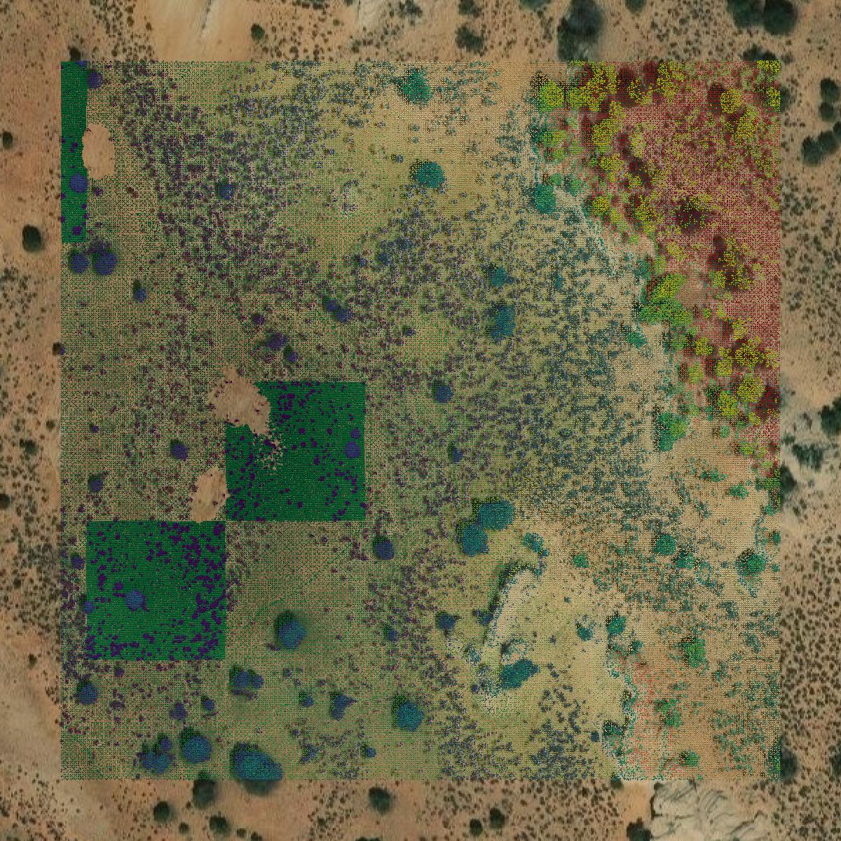 This image shows a LiDAR point cloud in Coconino County created using GIS data in Equator.