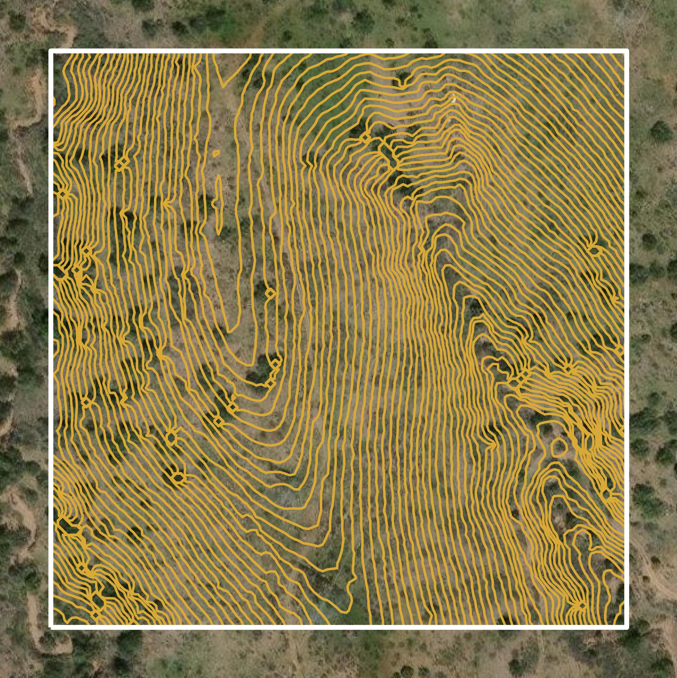 This image shows a contour map in Gila County created using GIS data in Equator.
