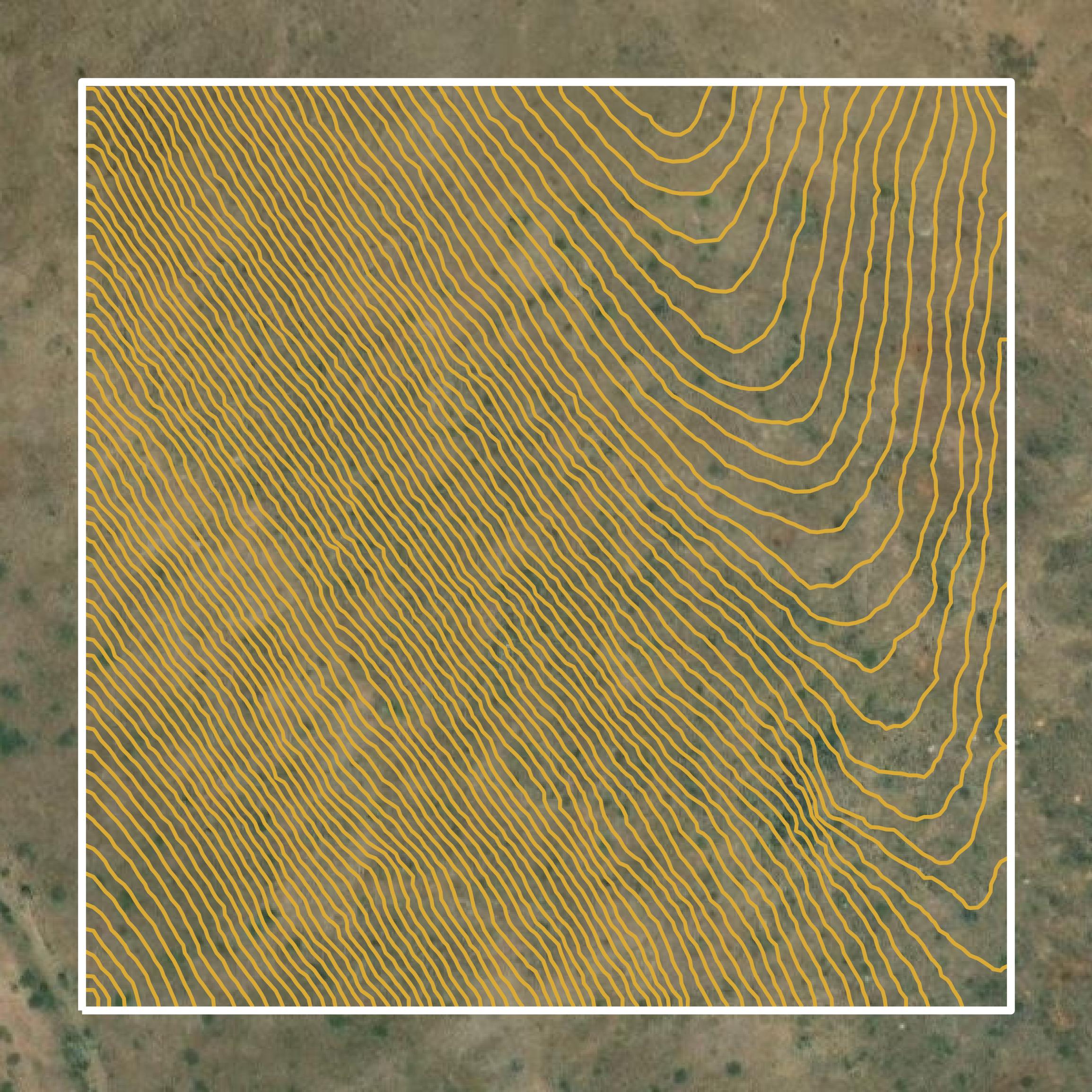 This image shows a contour map in Greenlee County created using GIS data in Equator.