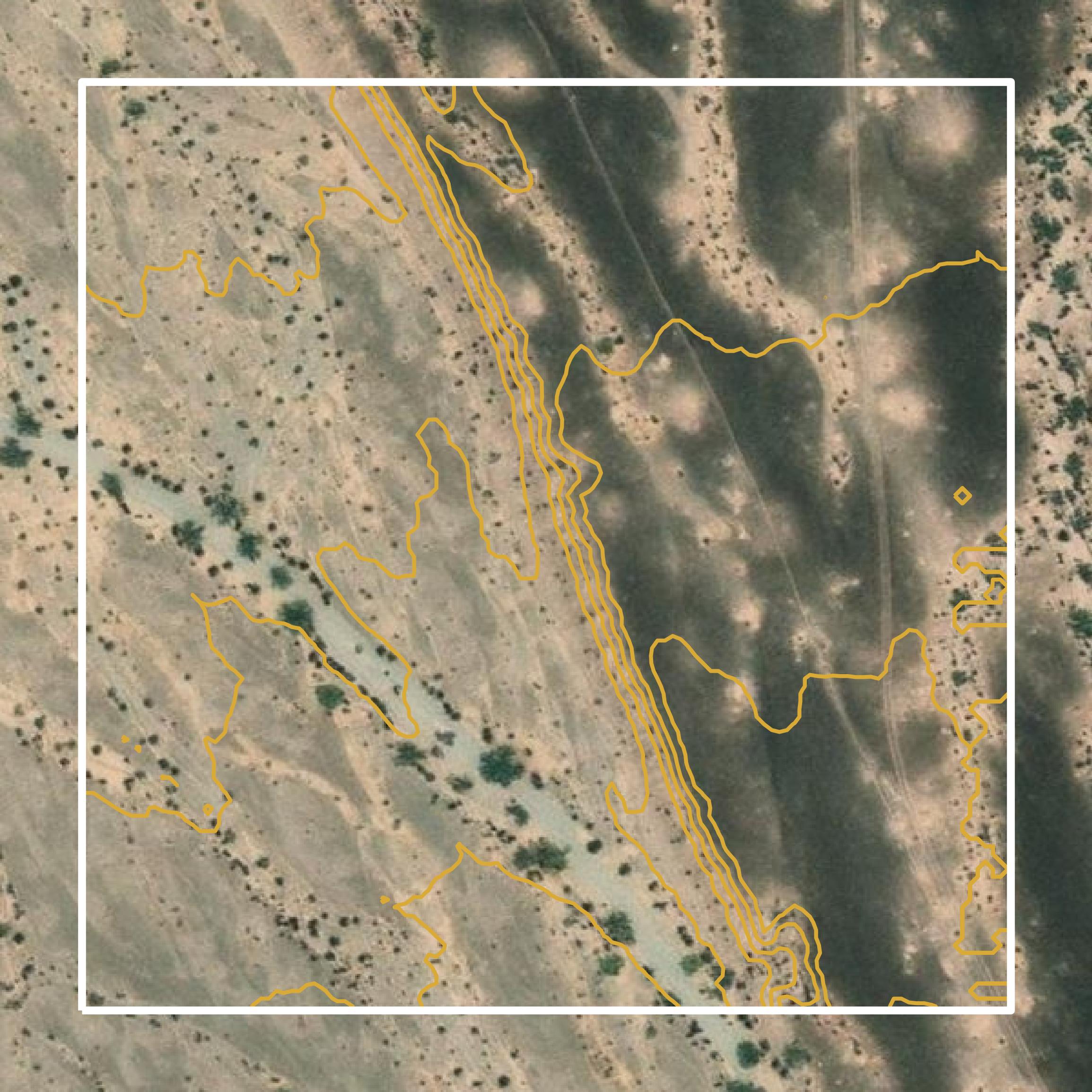 This image shows a contour map in La Paz County created using GIS data in Equator.