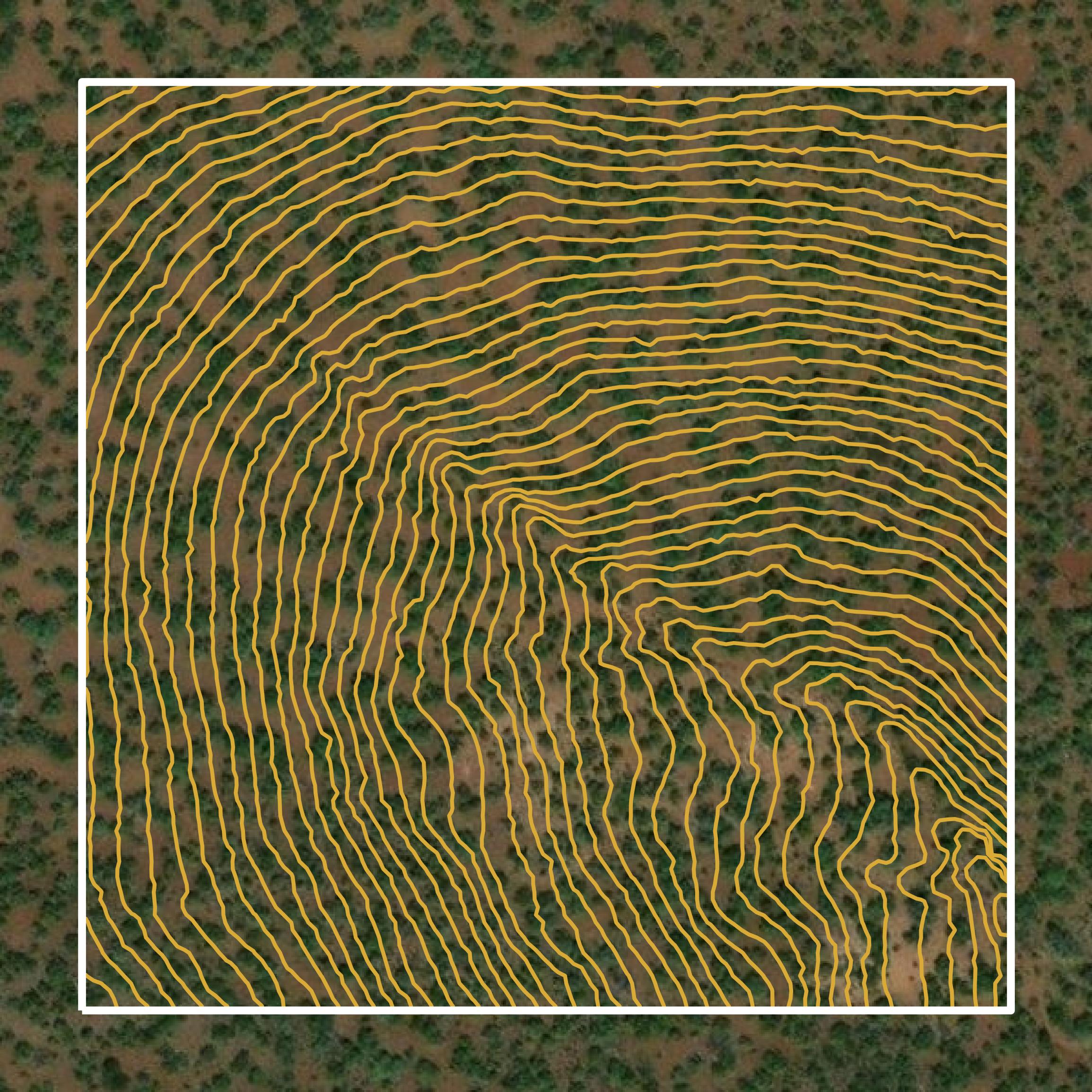 This image shows a contour map in Mohave County created using GIS data in Equator.