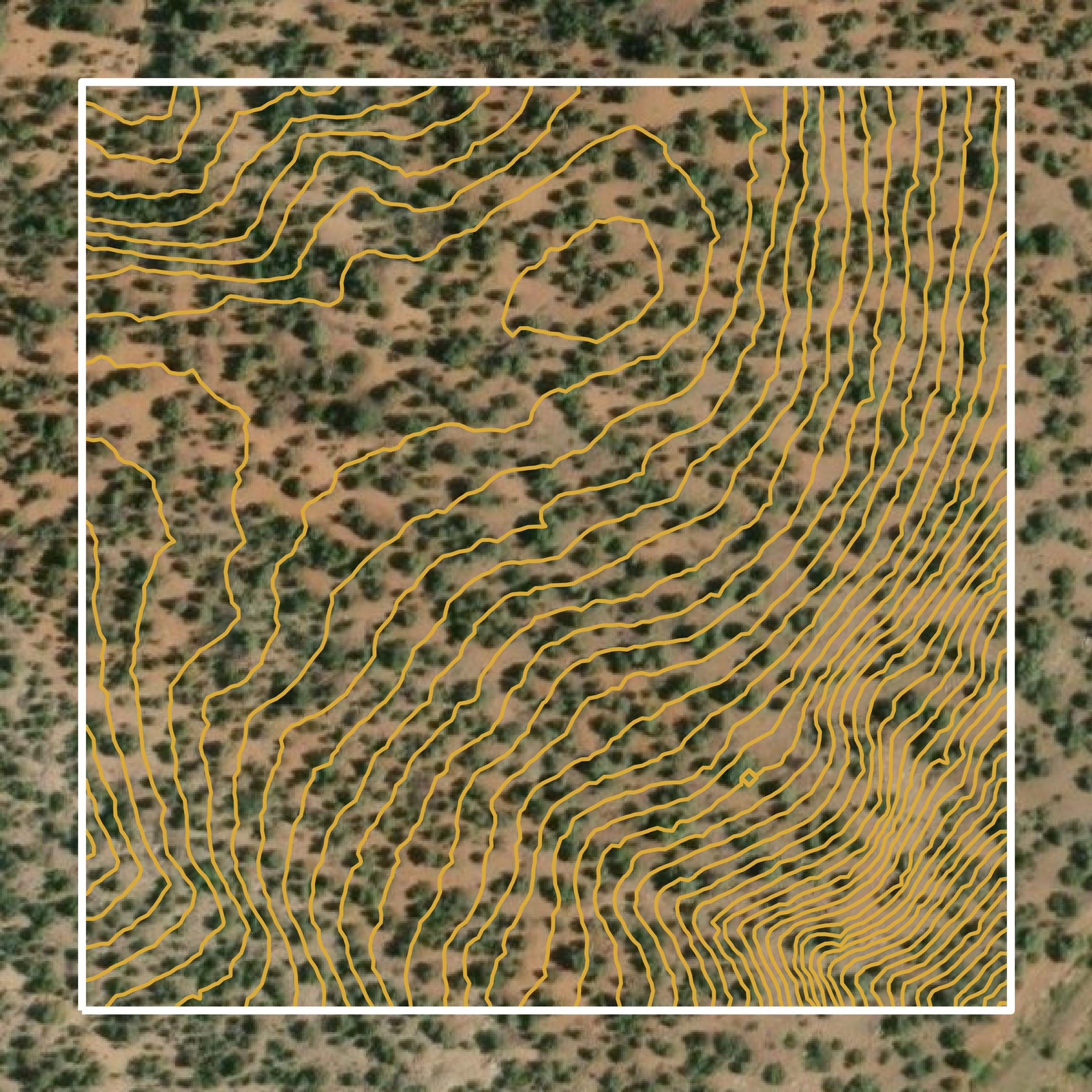 This image shows a contour map in Navajo County created using GIS data in Equator.