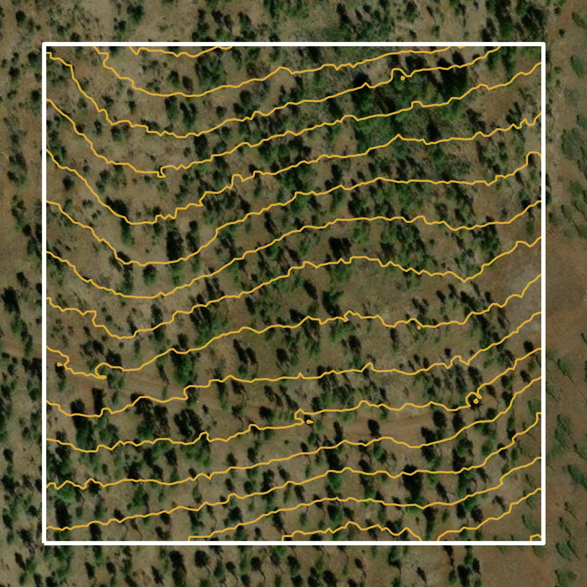 This image shows a contour map in Navajo County created using GIS data in Equator.