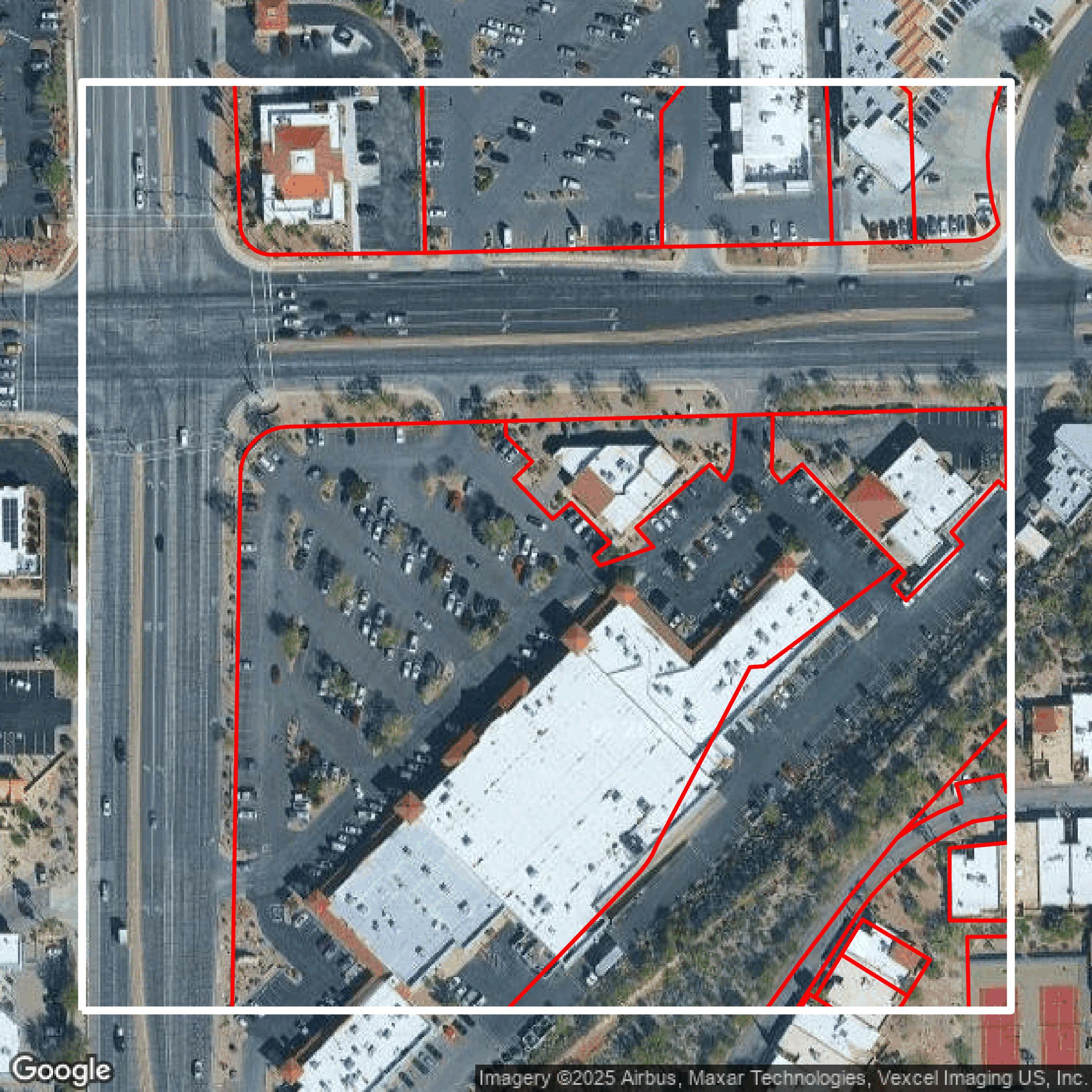 This image shows parcel data in Pima County created using GIS data in Equator.