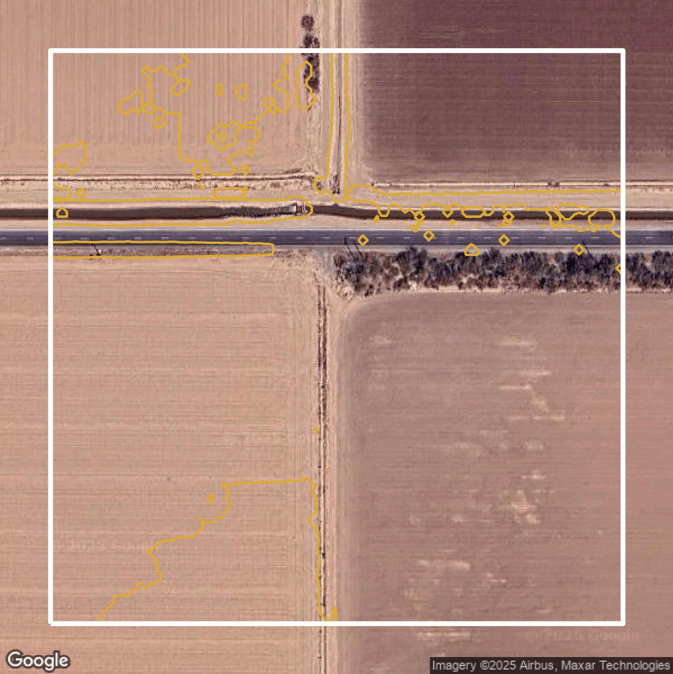 This image shows a contour map in Pinal County created using GIS data in Equator.