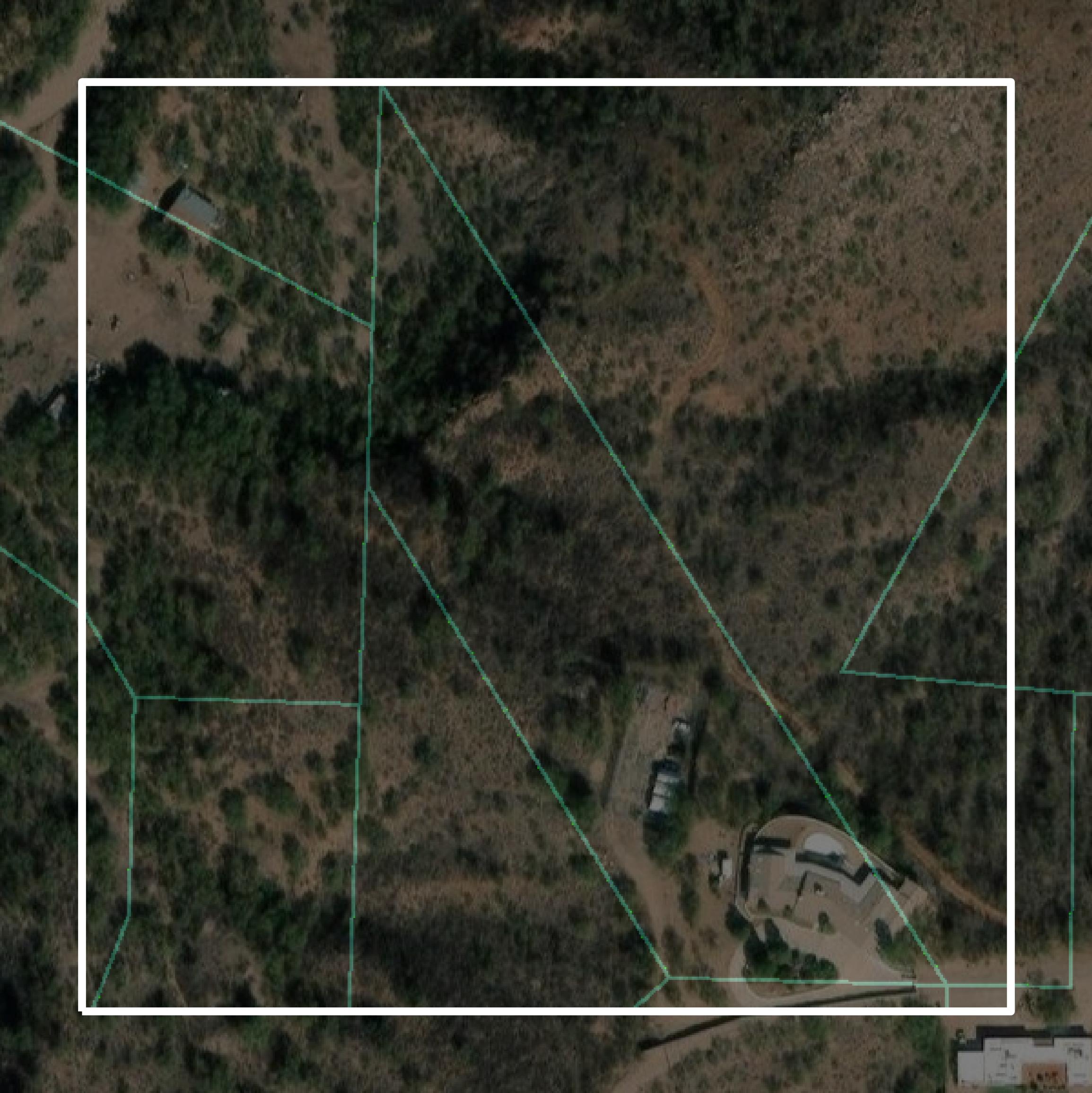 This image shows parcel and building data in Santa Cruz County created using GIS data in Equator.