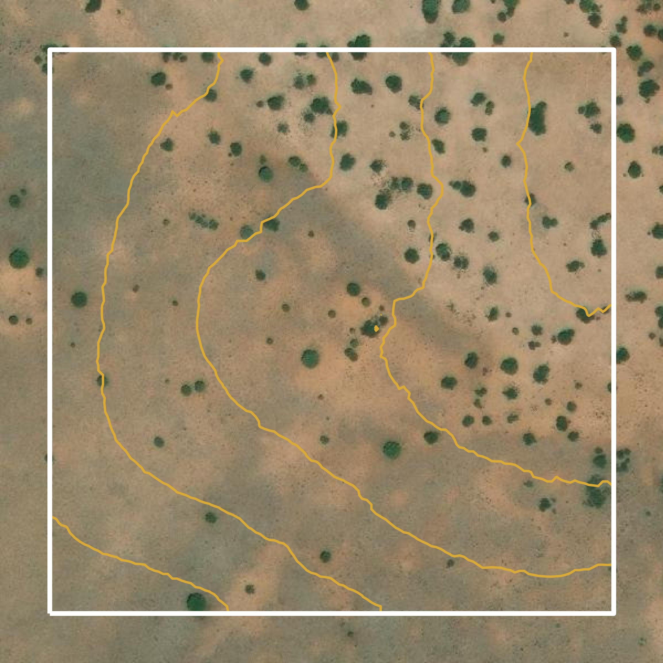 This image shows a contour map in Yavapai County created using GIS data in Equator.