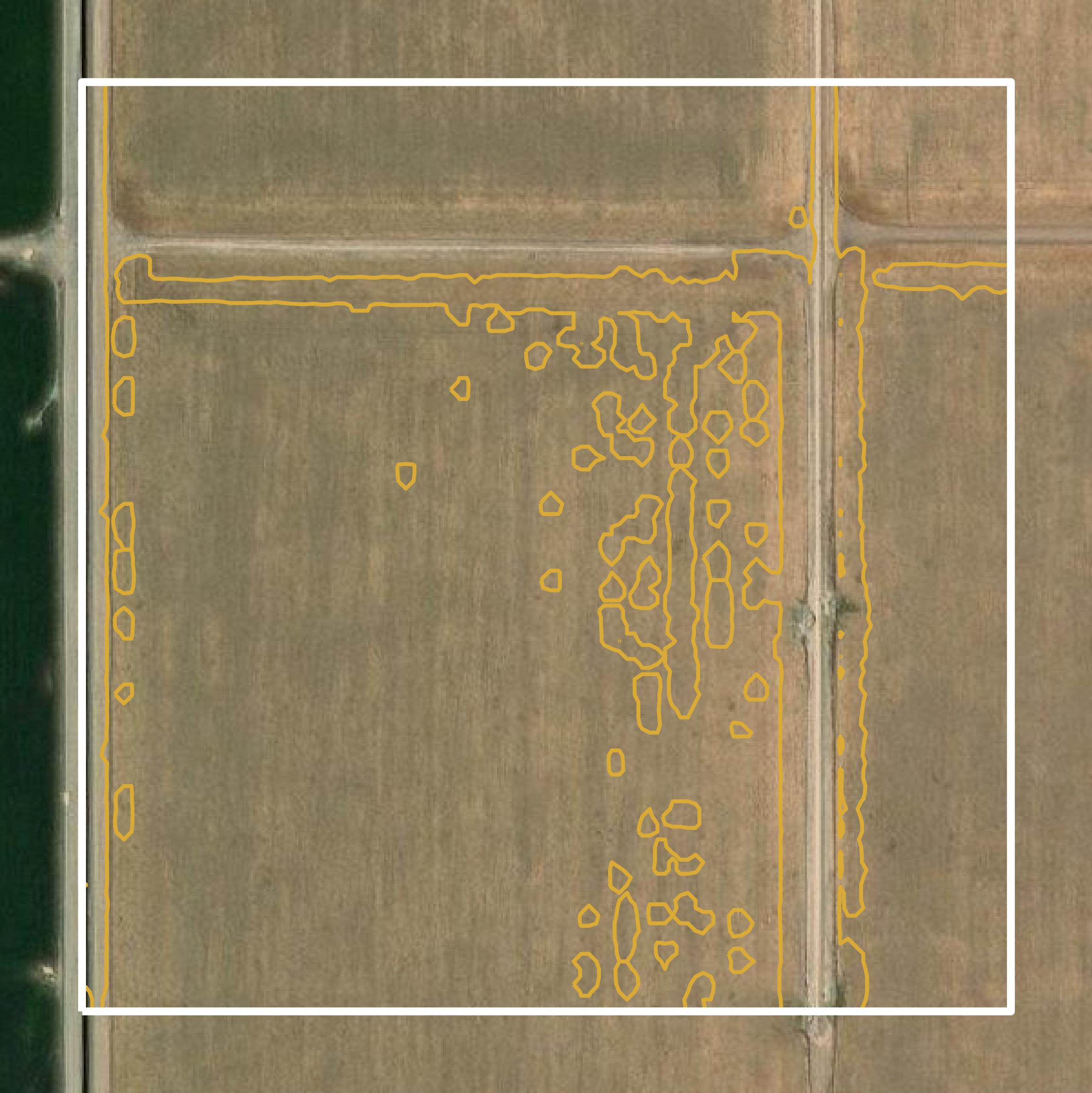 This image shows a contour map in Yuma County created using GIS data in Equator.