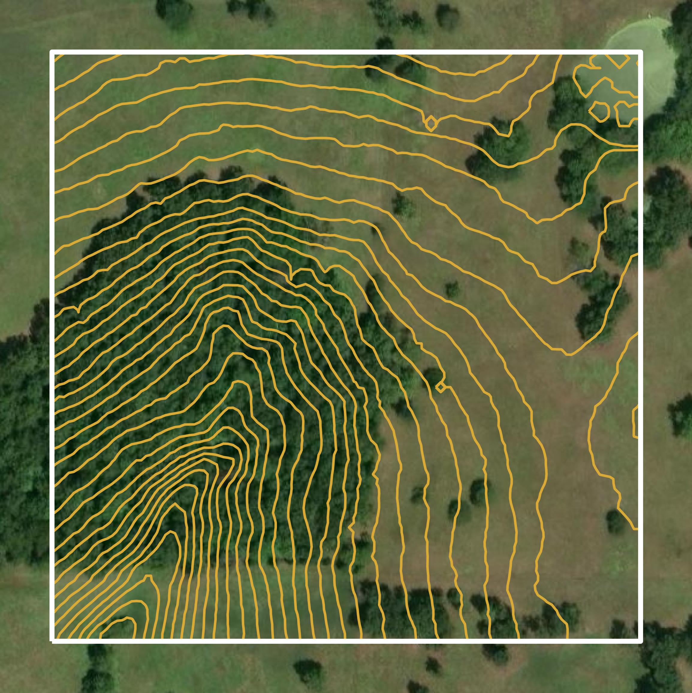 This image shows a contour map in Baxter County created using GIS data in Equator.