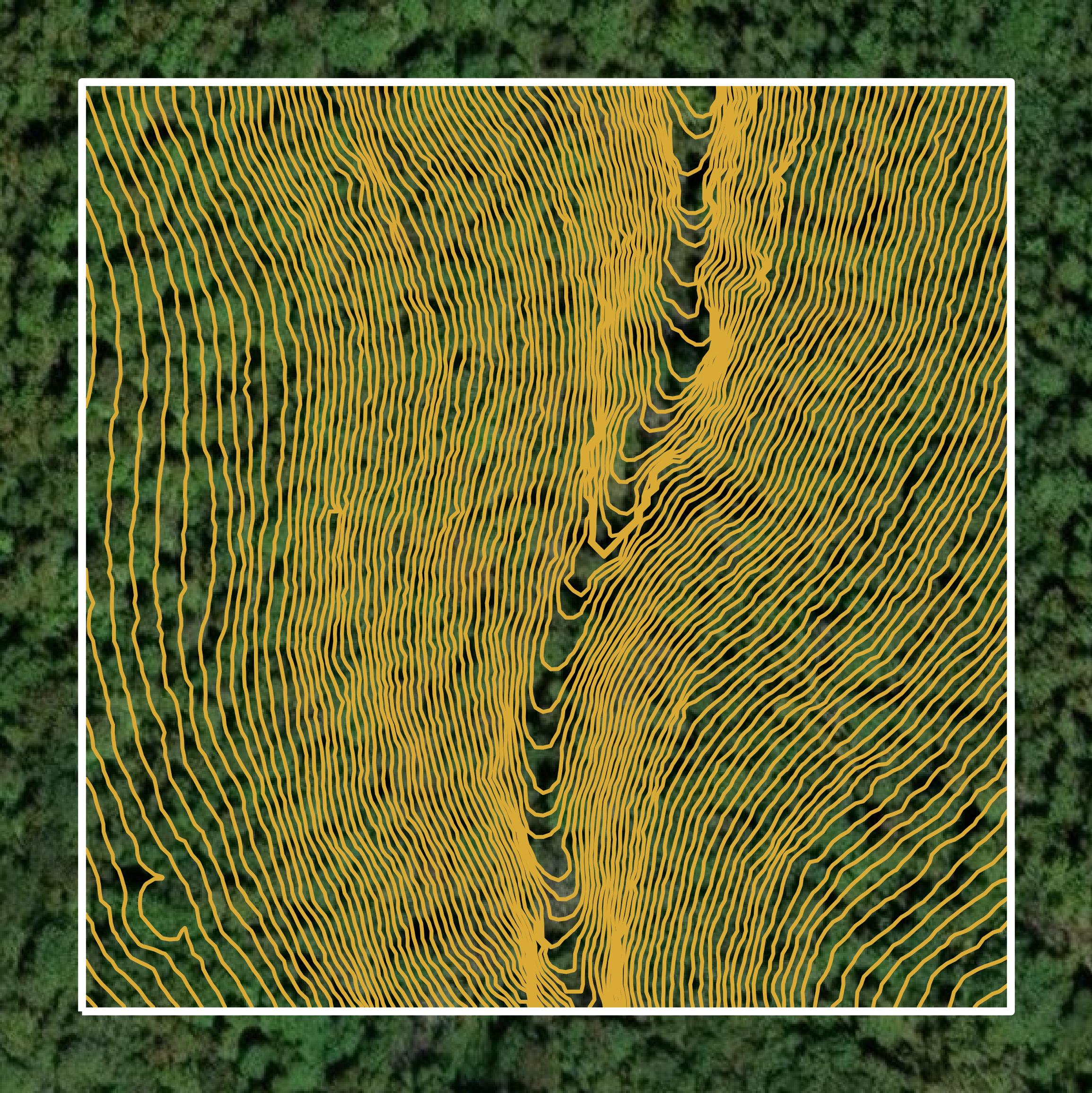 This image shows a contour map in Baxter County created using GIS data in Equator.