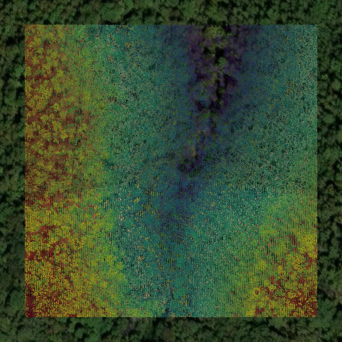 This image shows a LiDAR point cloud in Baxter County created using GIS data in Equator.
