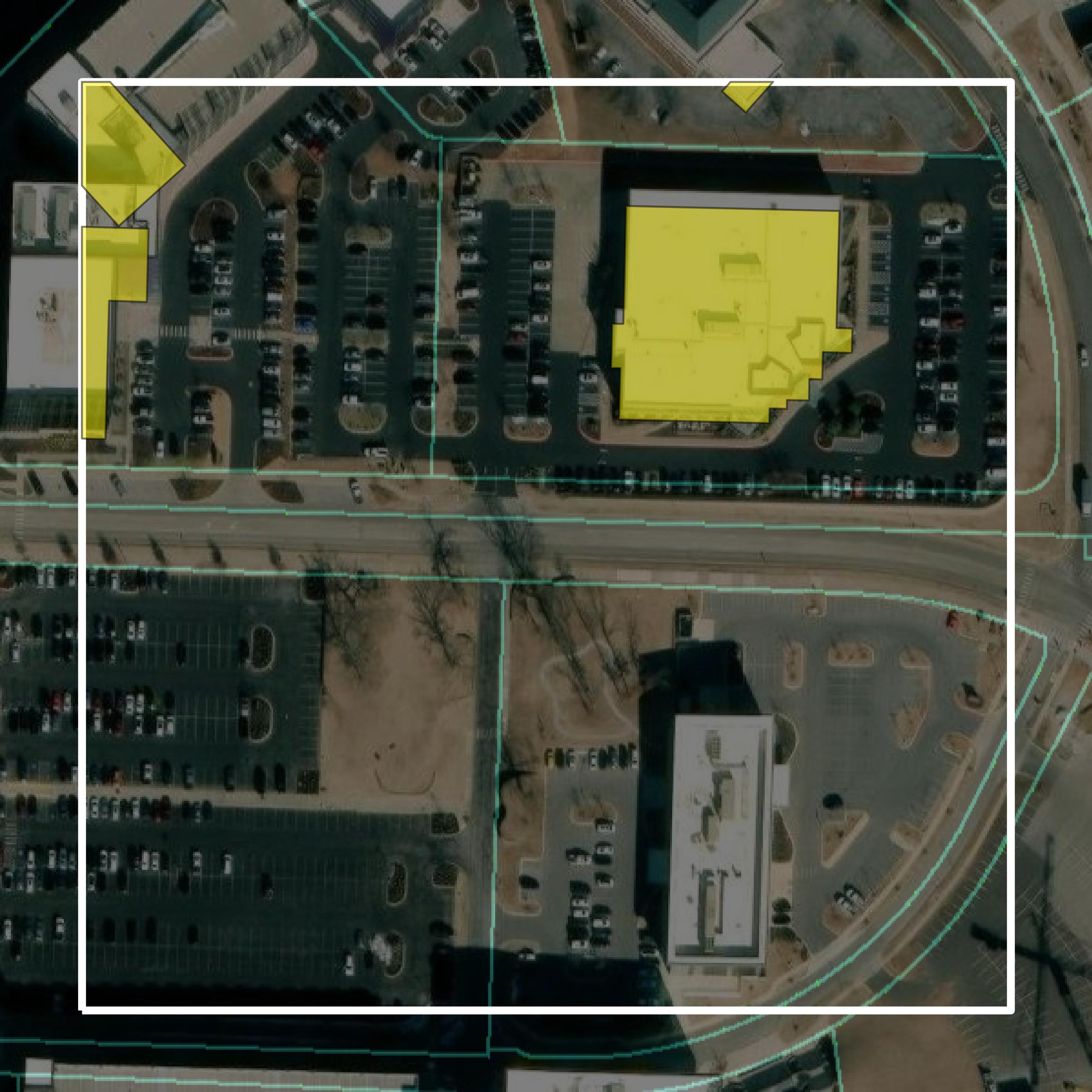 This image shows parcel and building data in Benton County created using GIS data in Equator.