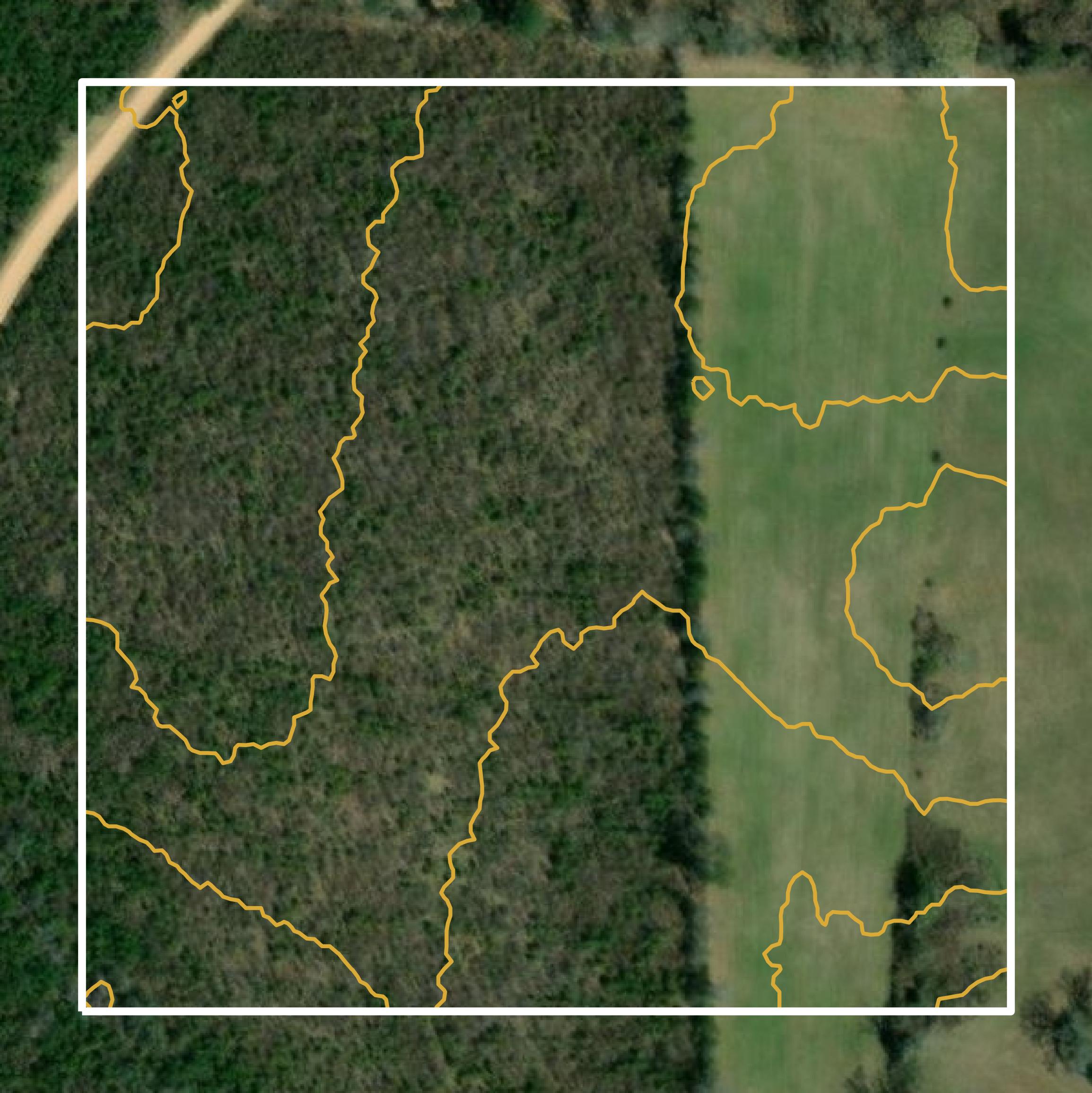 This image shows a contour map in Calhoun County created using GIS data in Equator.
