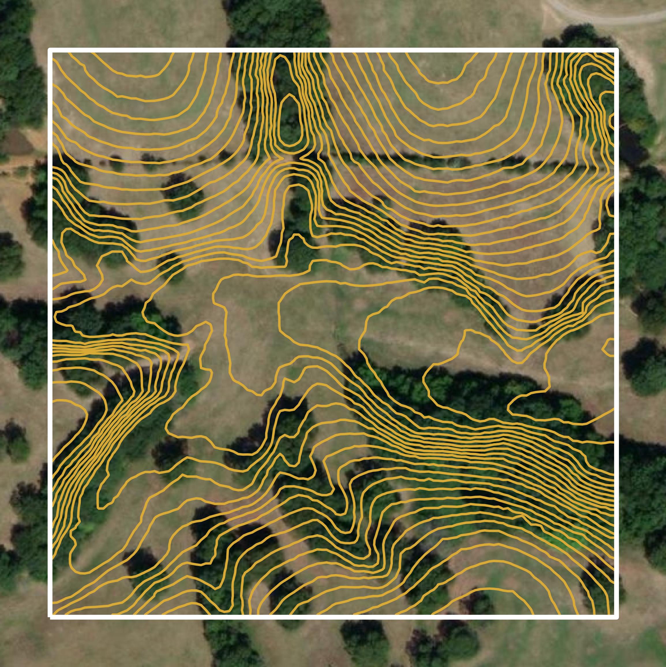 This image shows a contour map in Carroll County created using GIS data in Equator.