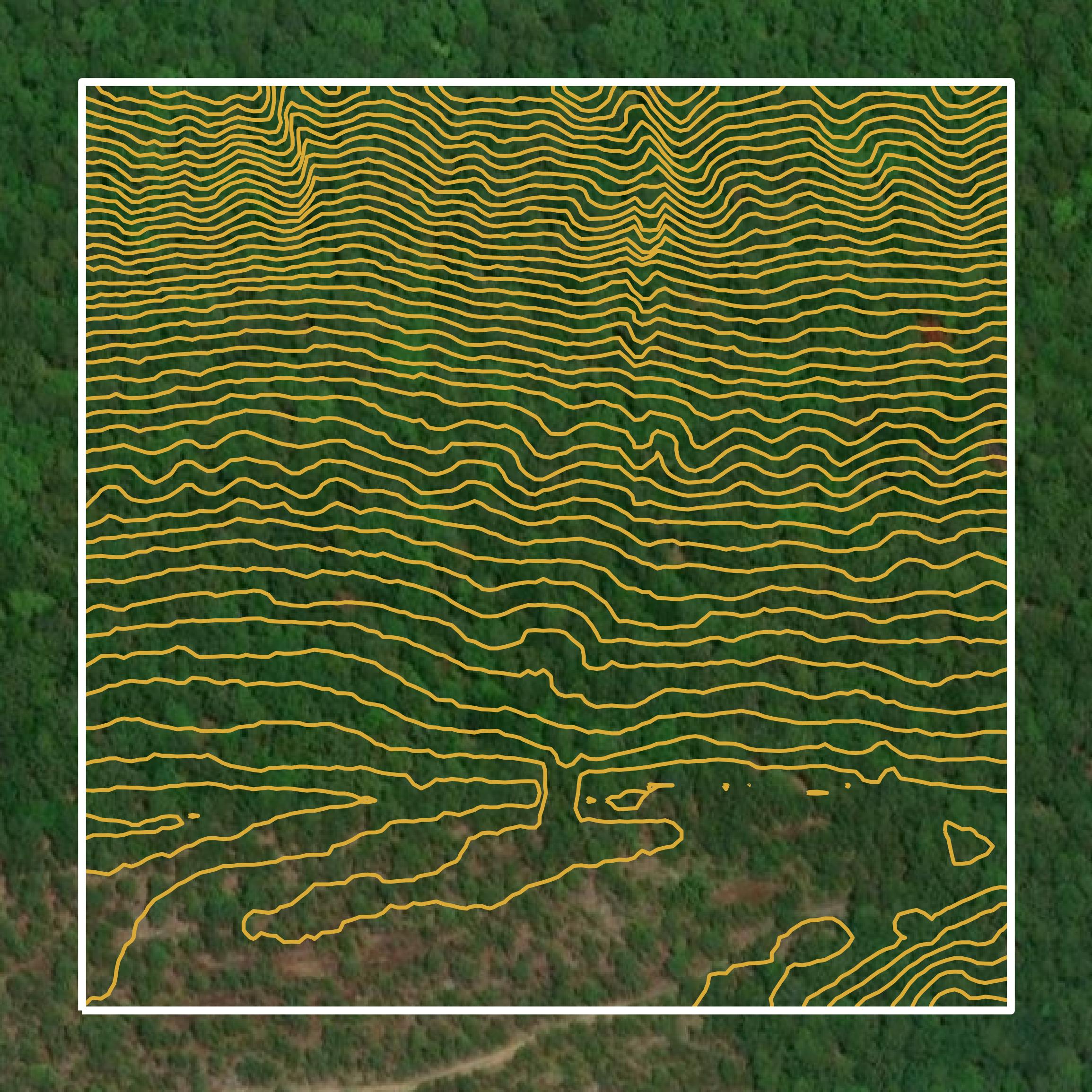 This image shows a contour map in Clark County created using GIS data in Equator.