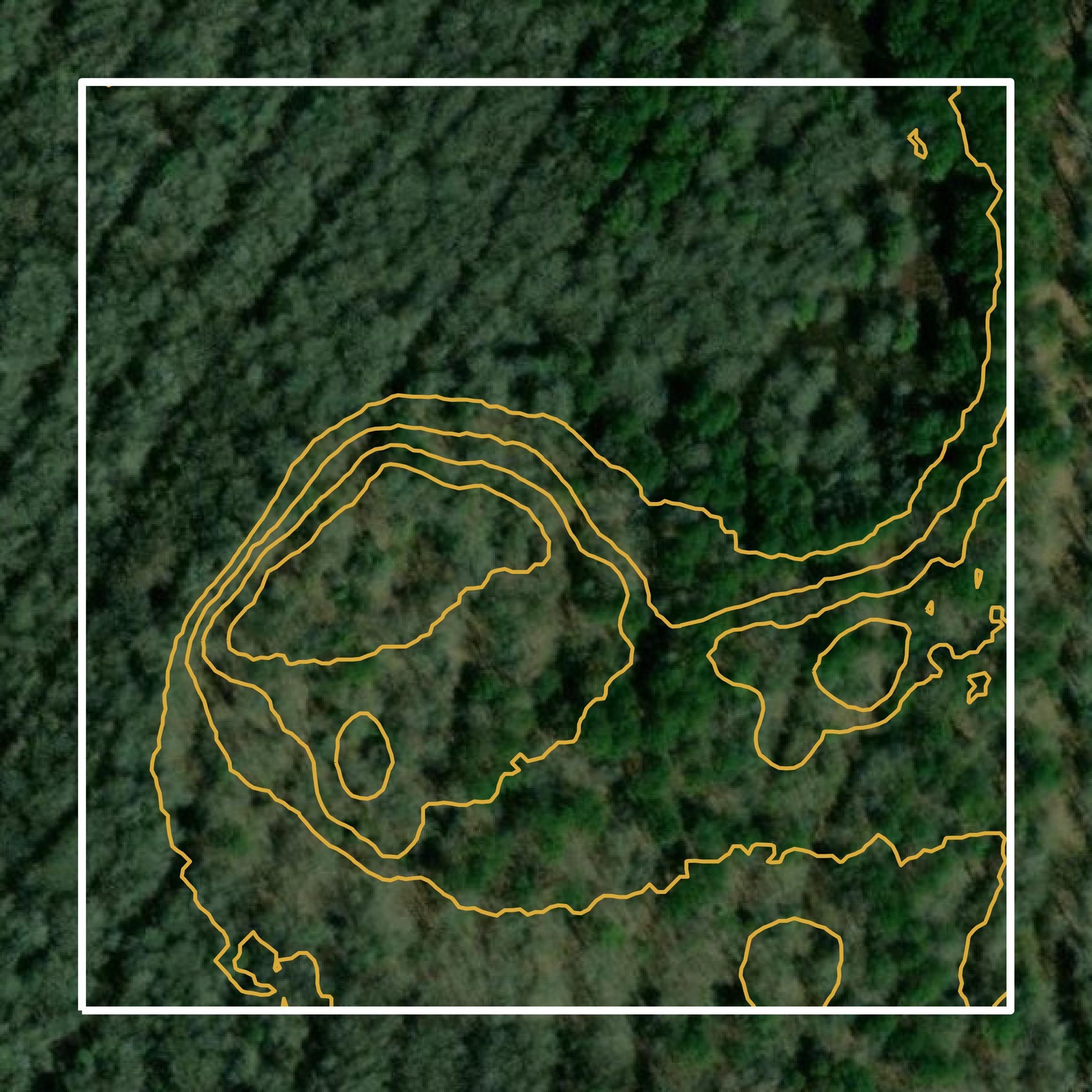 This image shows a contour map in Cleveland County created using GIS data in Equator.