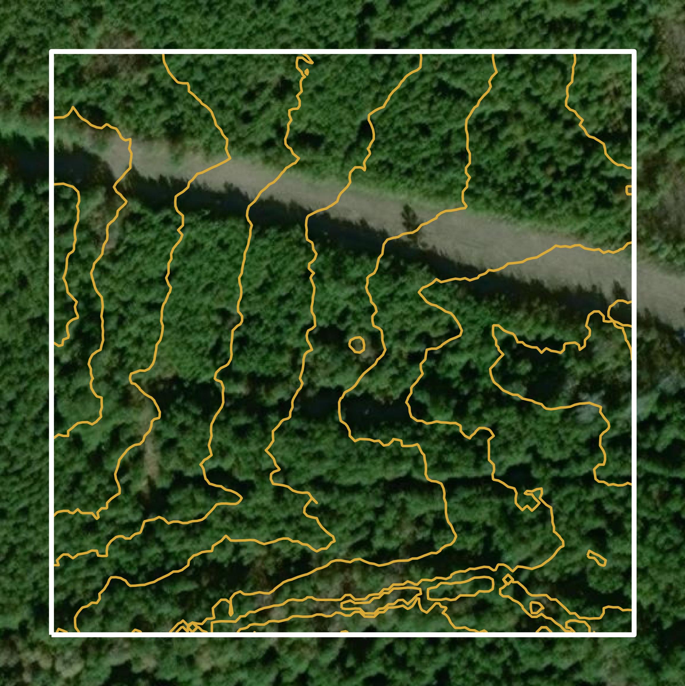This image shows a contour map in Cleveland County created using GIS data in Equator.