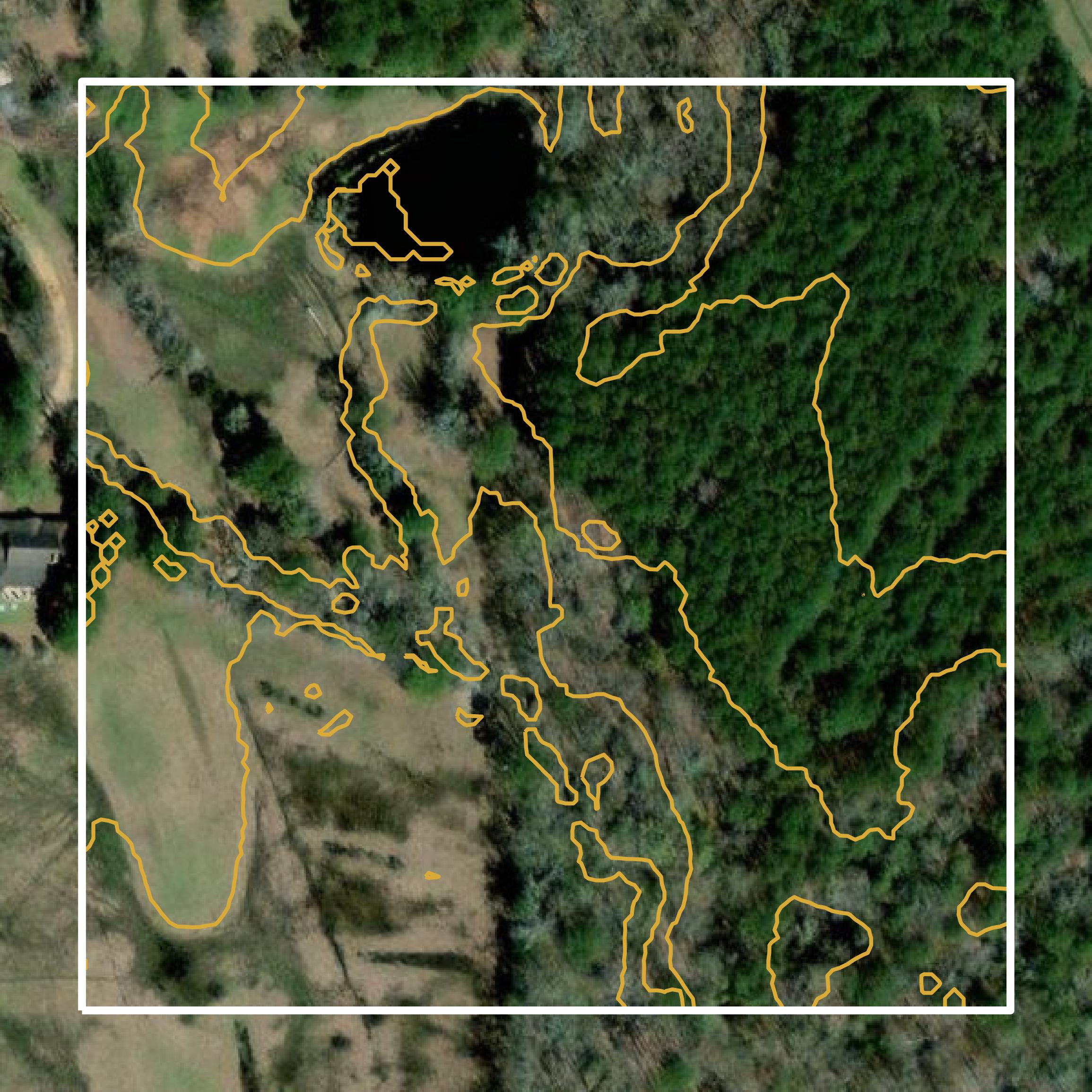This image shows a contour map in Columbia County created using GIS data in Equator.