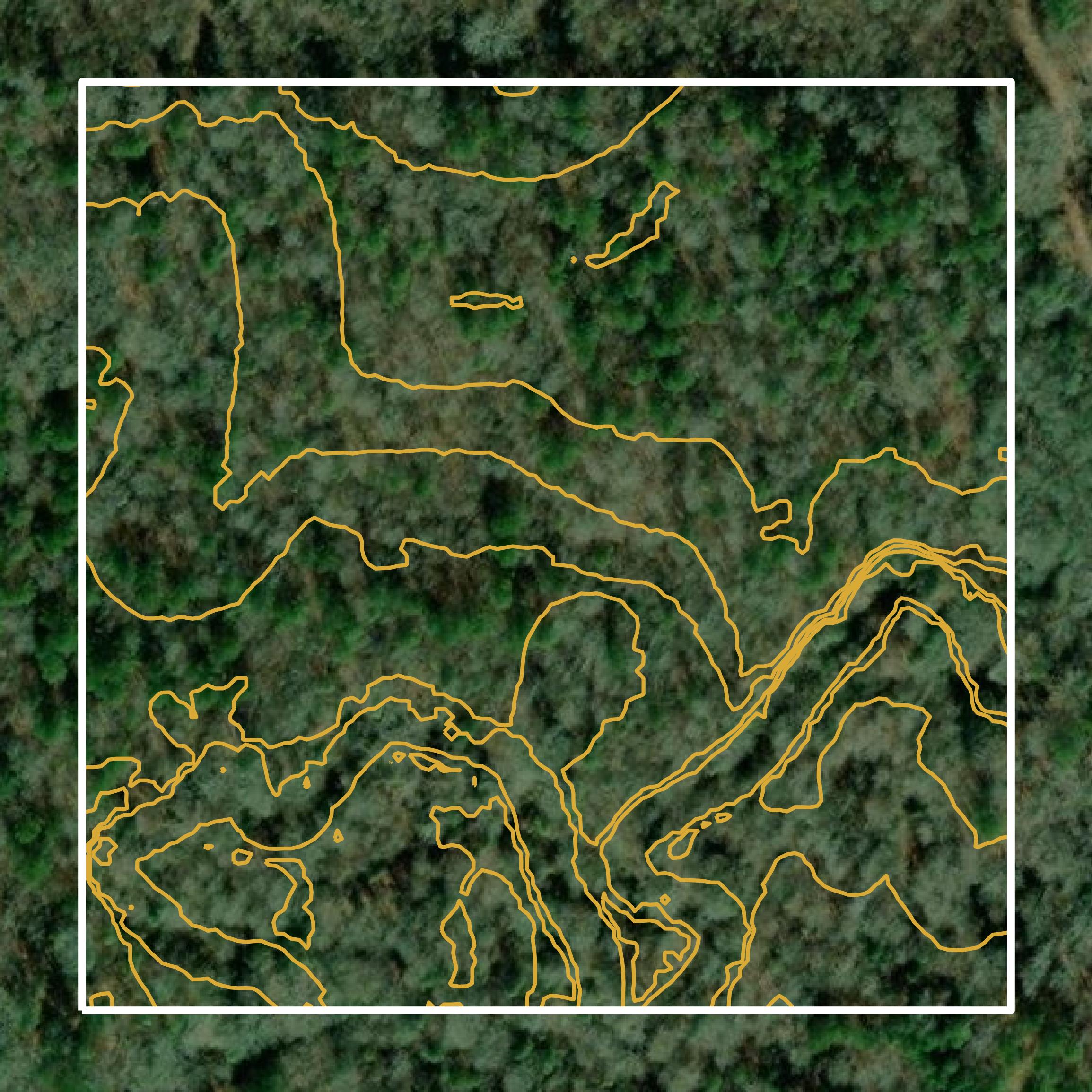 This image shows a contour map in Columbia County created using GIS data in Equator.