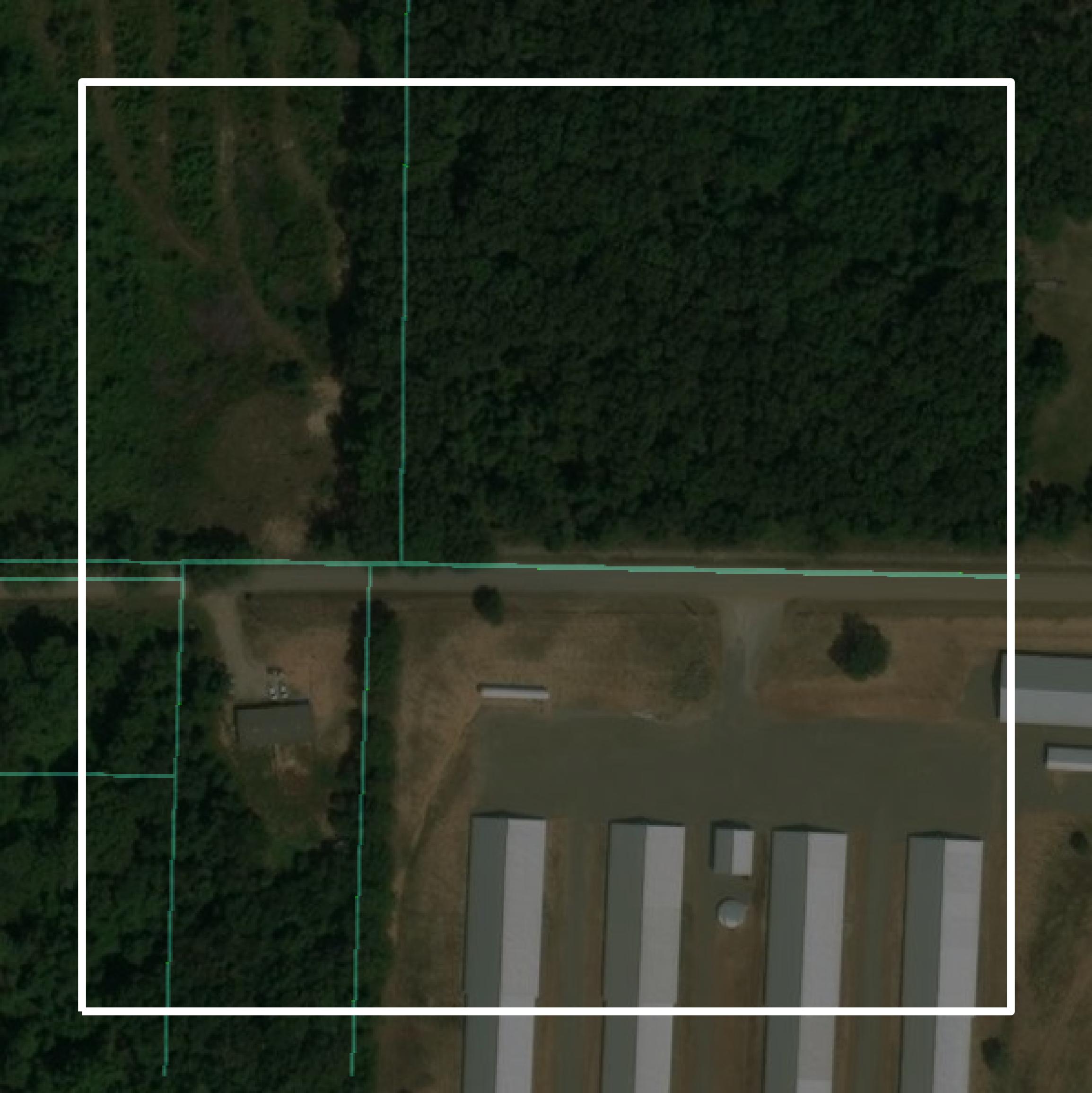 This image shows parcel and building data in Conway County created using GIS data in Equator.