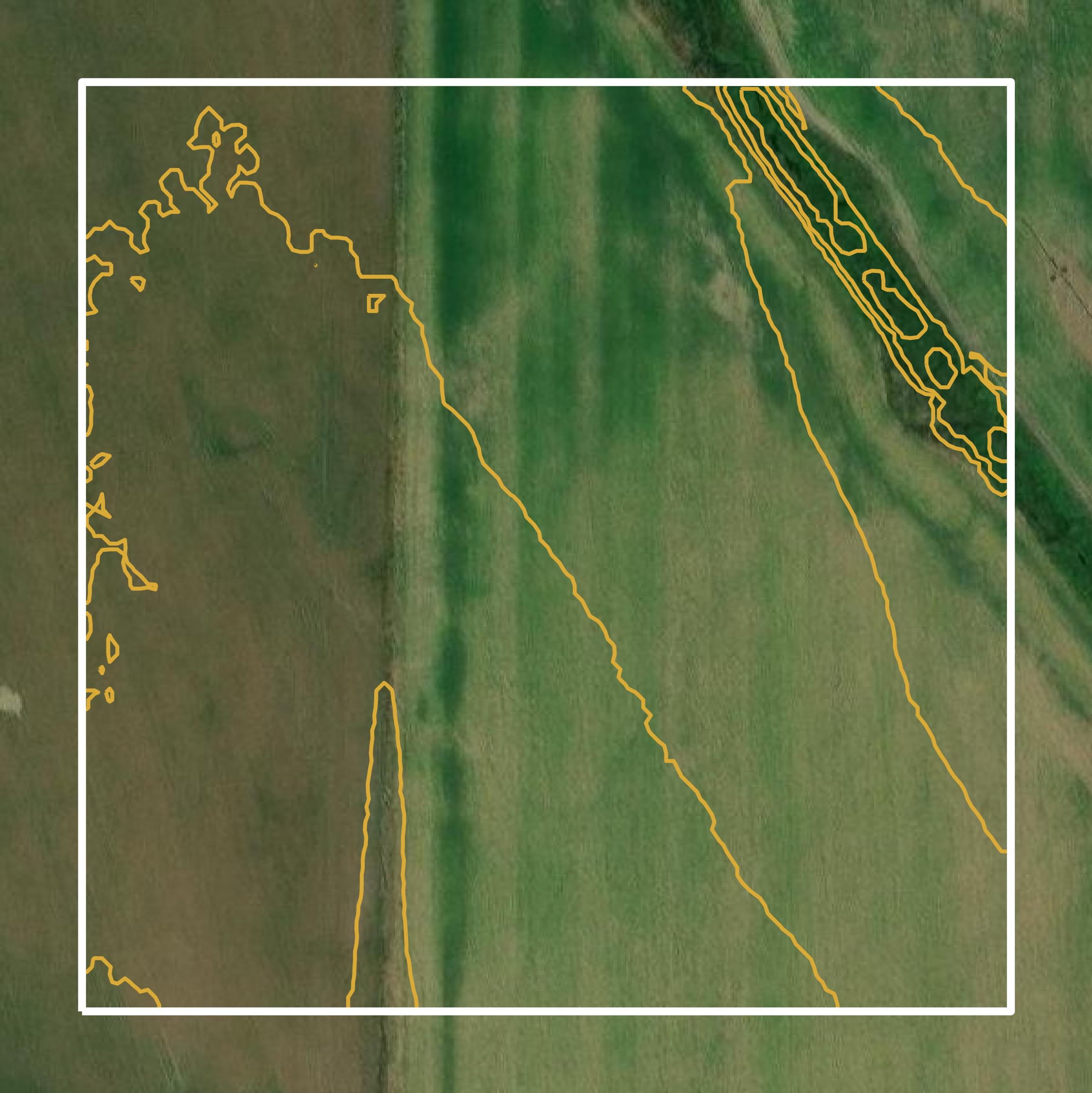This image shows a contour map in Crittenden County created using GIS data in Equator.