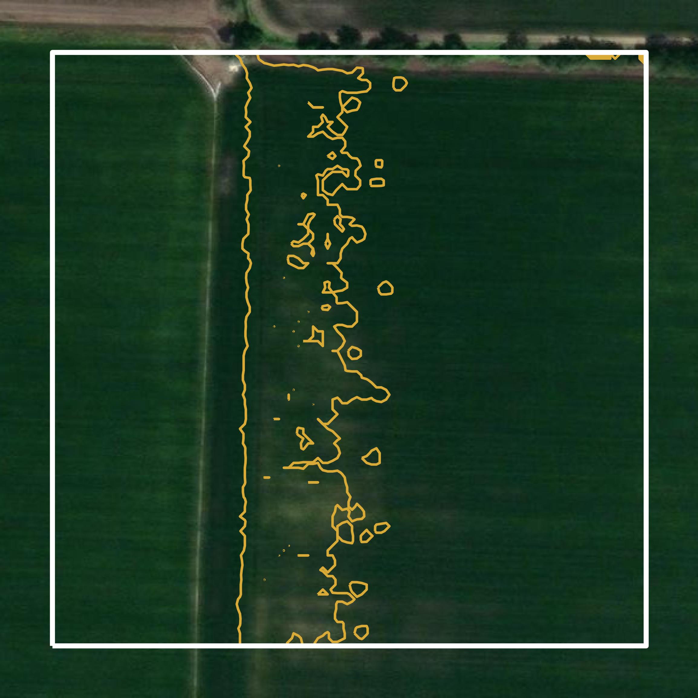 This image shows a contour map in Desha County created using GIS data in Equator.