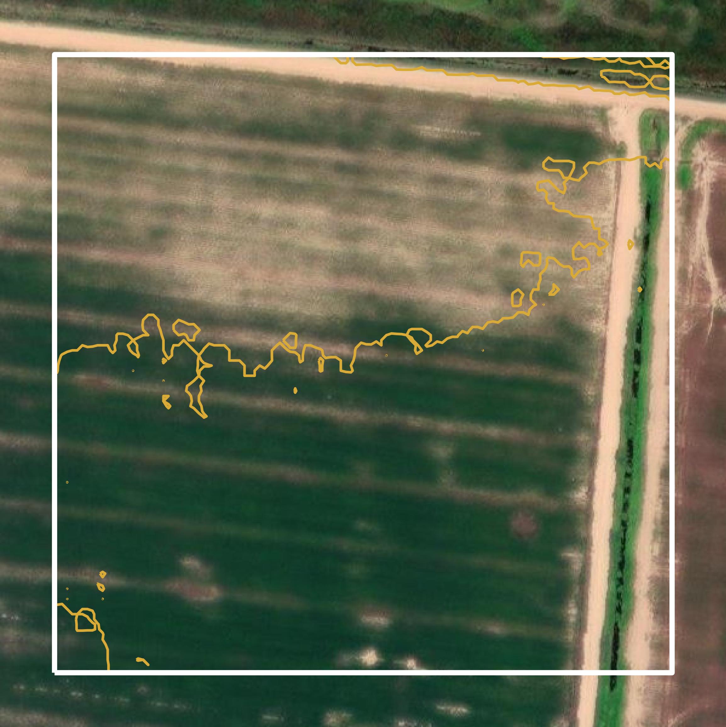 This image shows a contour map in Drew County created using GIS data in Equator.