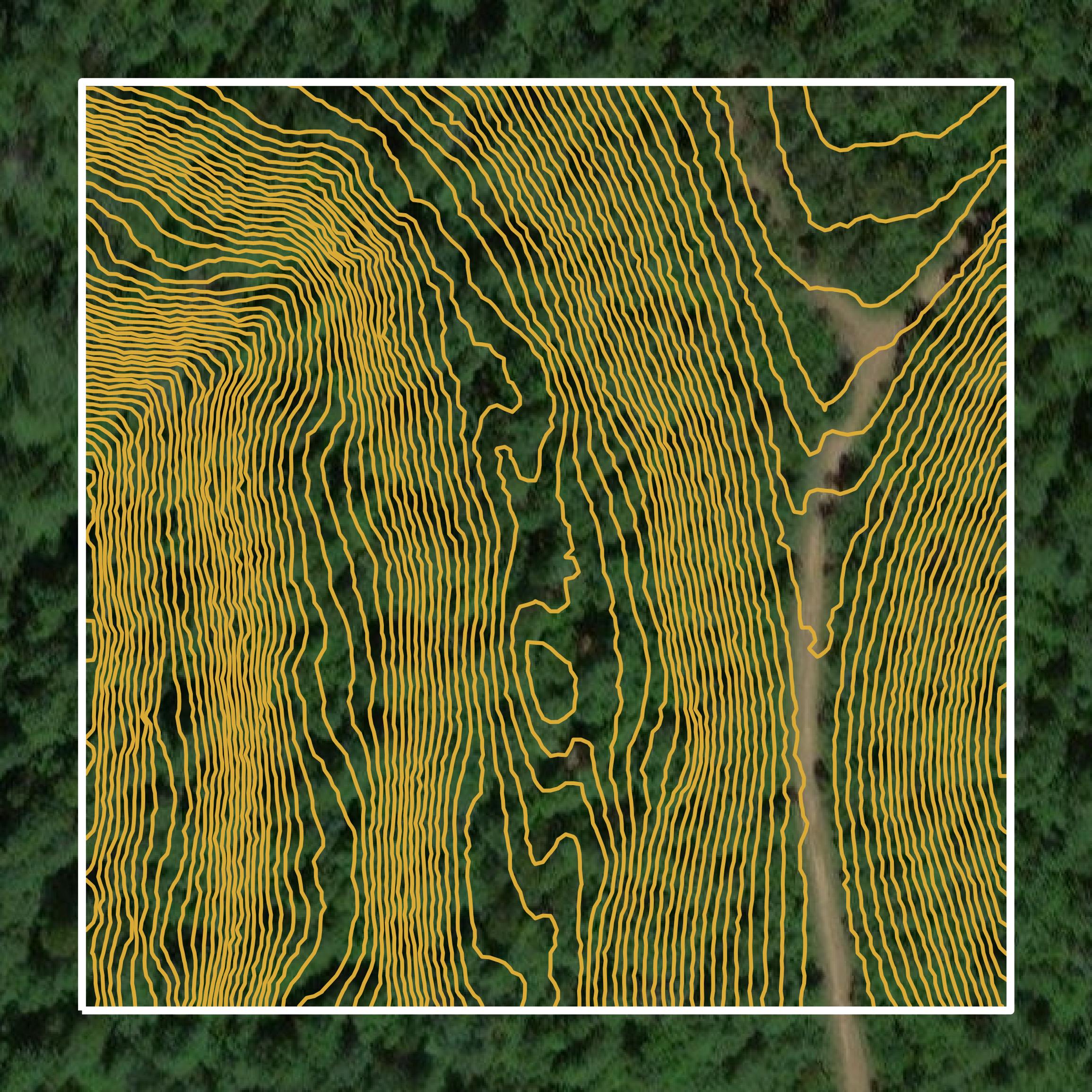 This image shows a contour map in Franklin County created using GIS data in Equator.