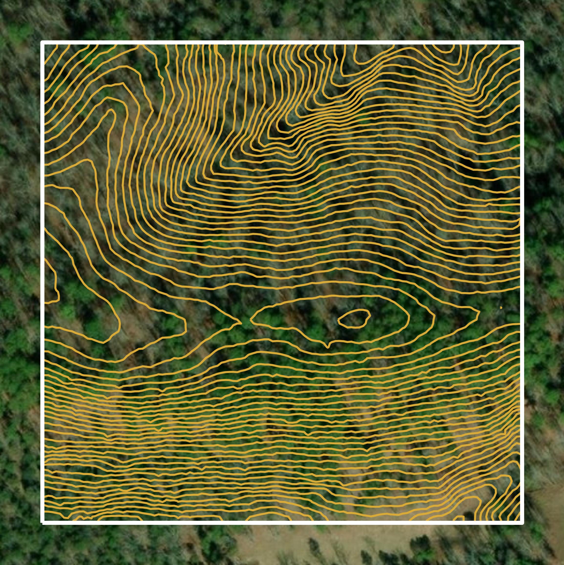 This image shows a contour map in Fulton County created using GIS data in Equator.