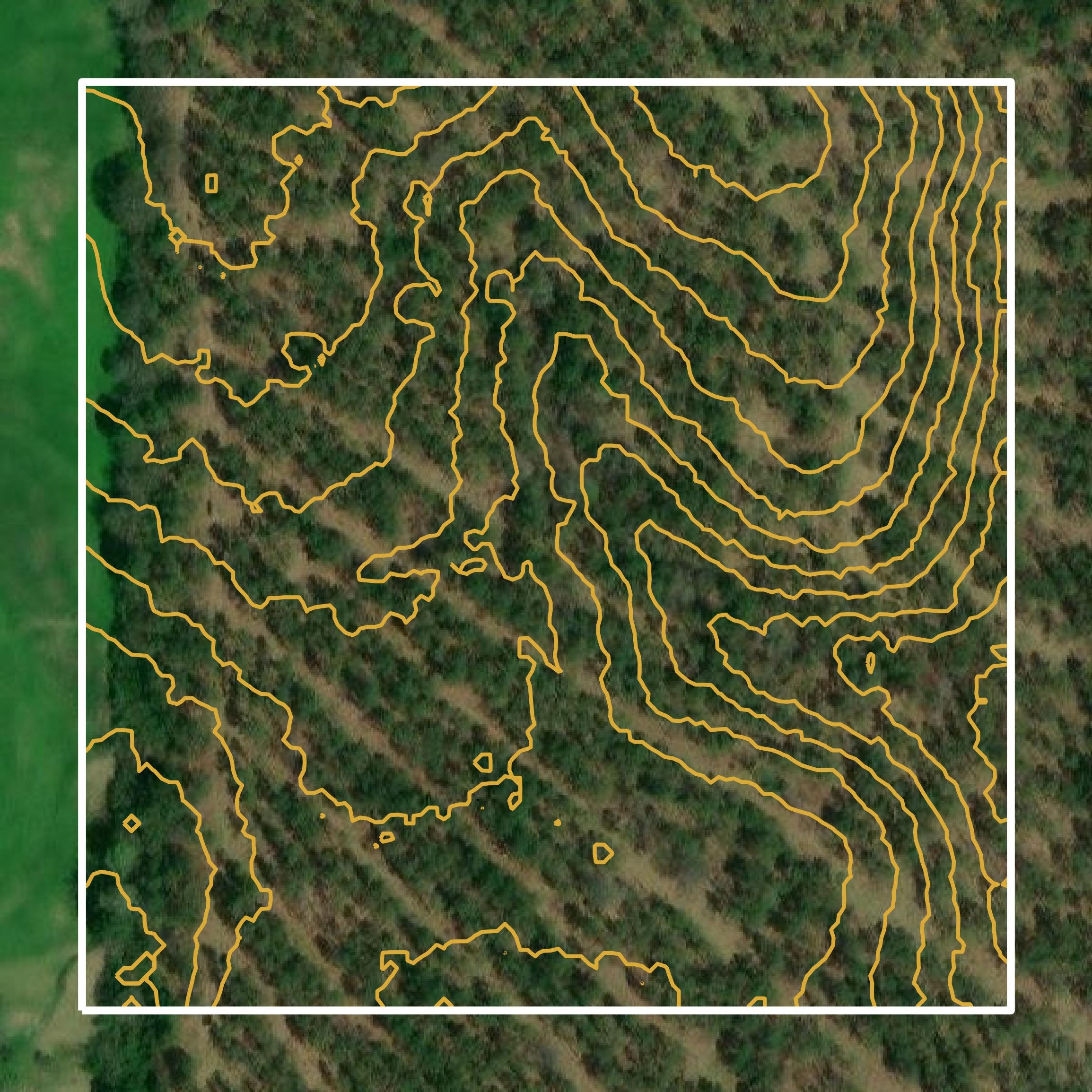 This image shows a contour map in Howard County created using GIS data in Equator.