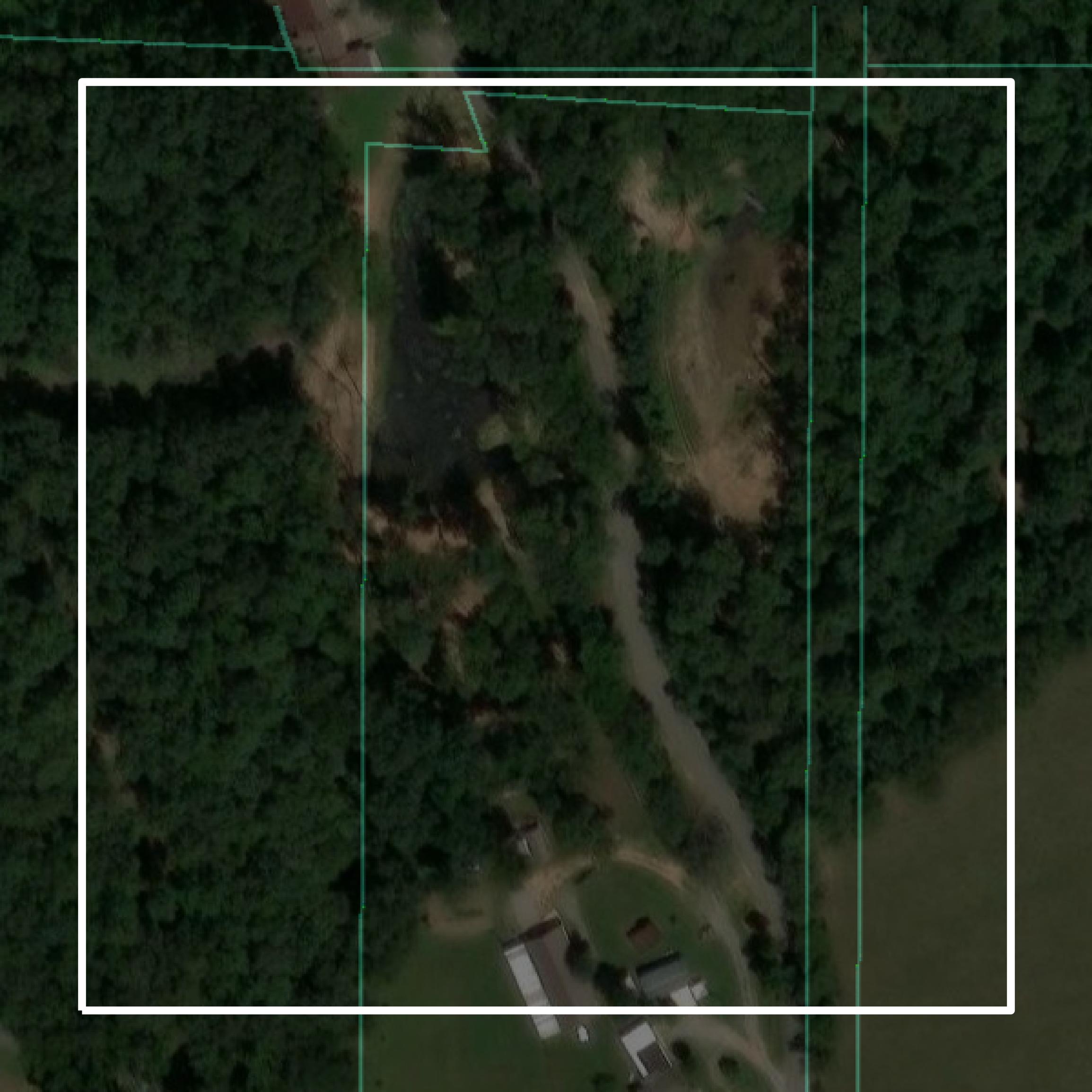This image shows parcel and building data in Independence County created using GIS data in Equator.