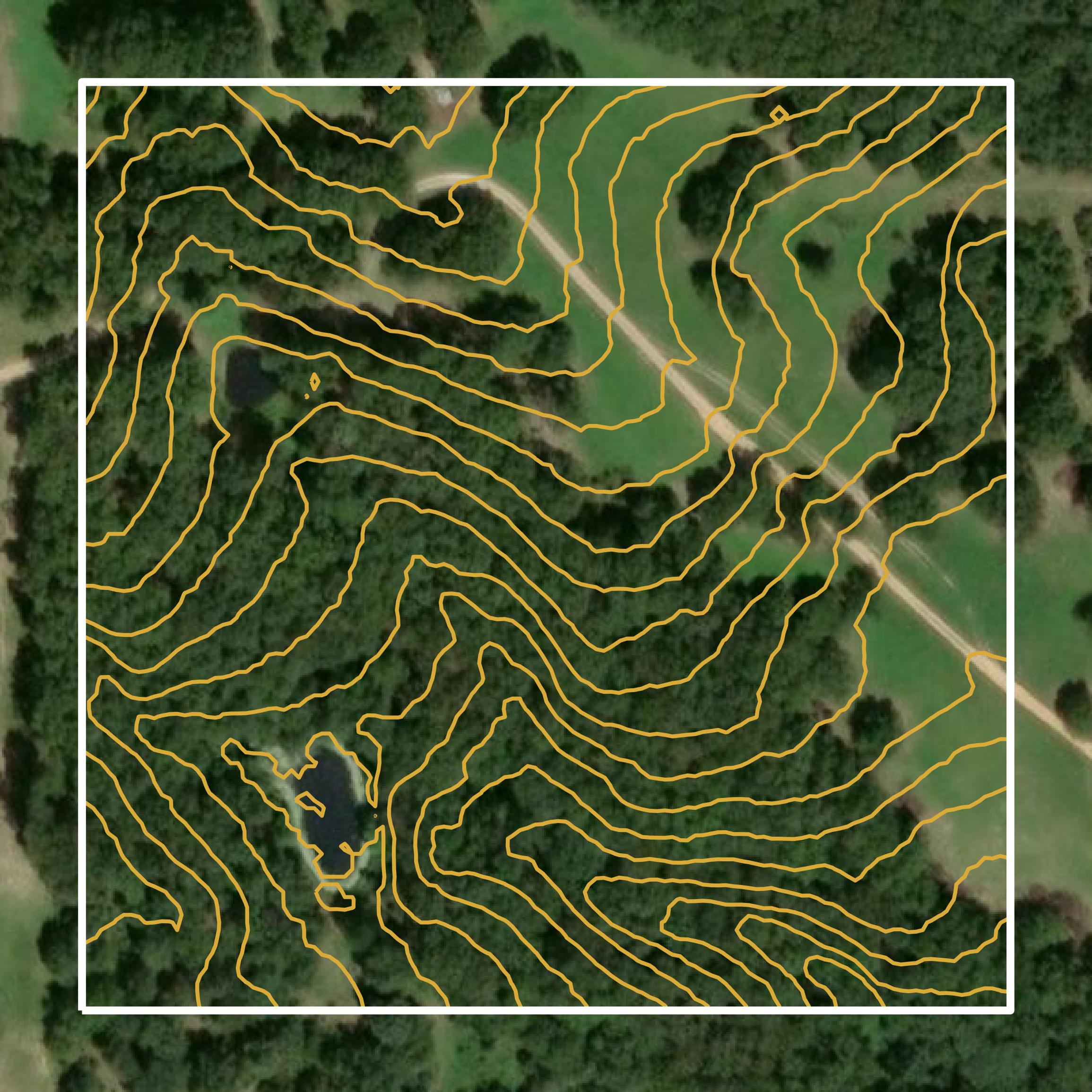 This image shows a contour map in Izard County created using GIS data in Equator.
