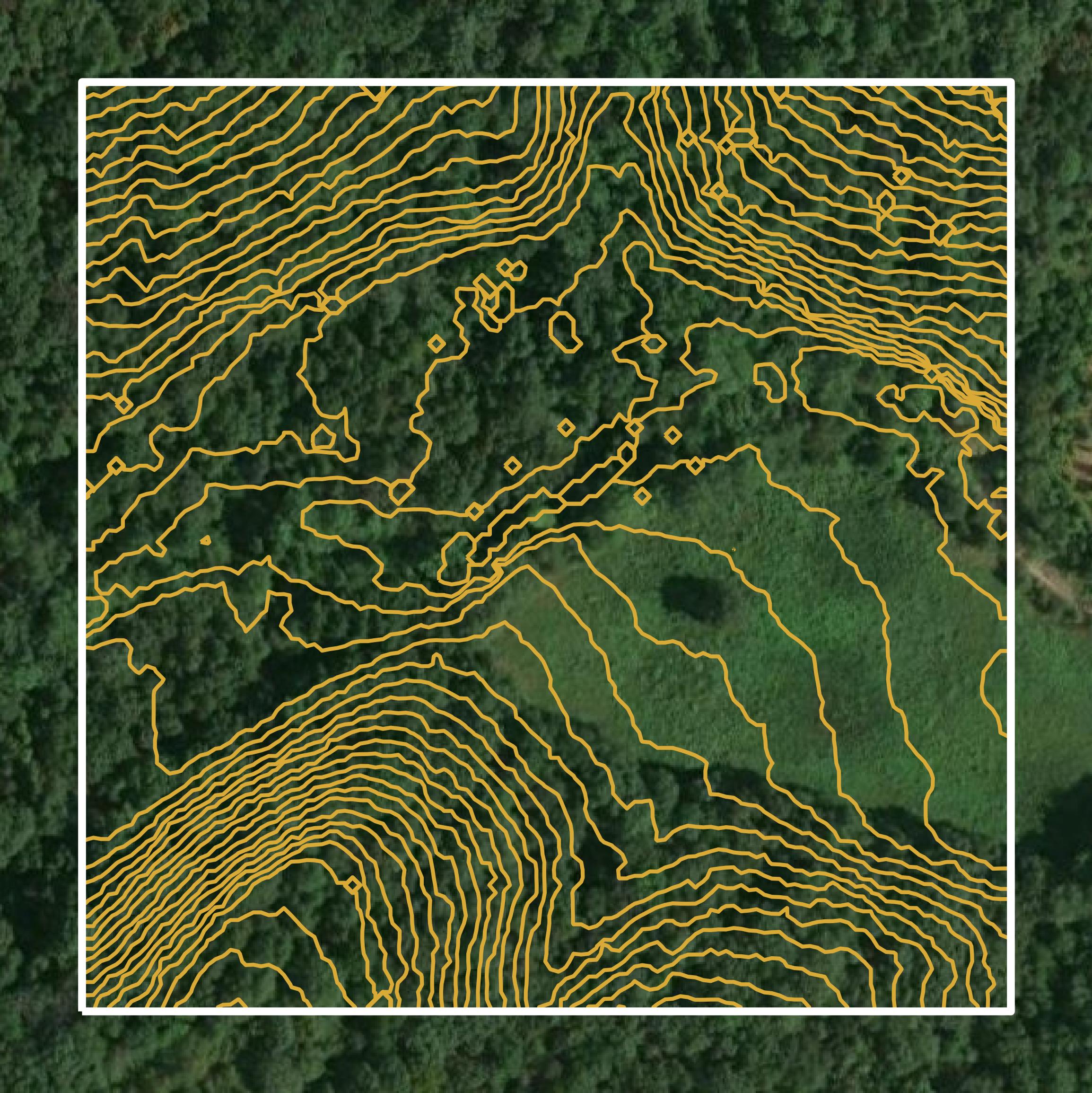 This image shows a contour map in Johnson County created using GIS data in Equator.
