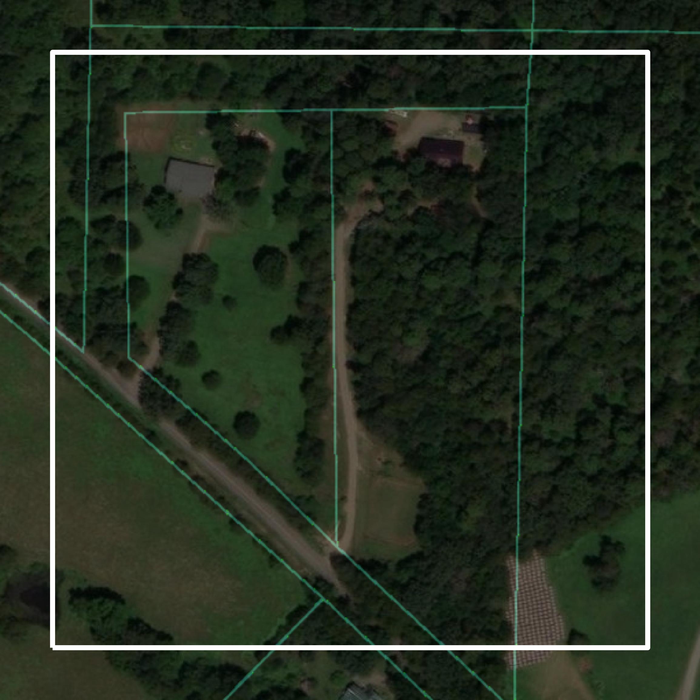 This image shows parcel and building data in Johnson County created using GIS data in Equator.