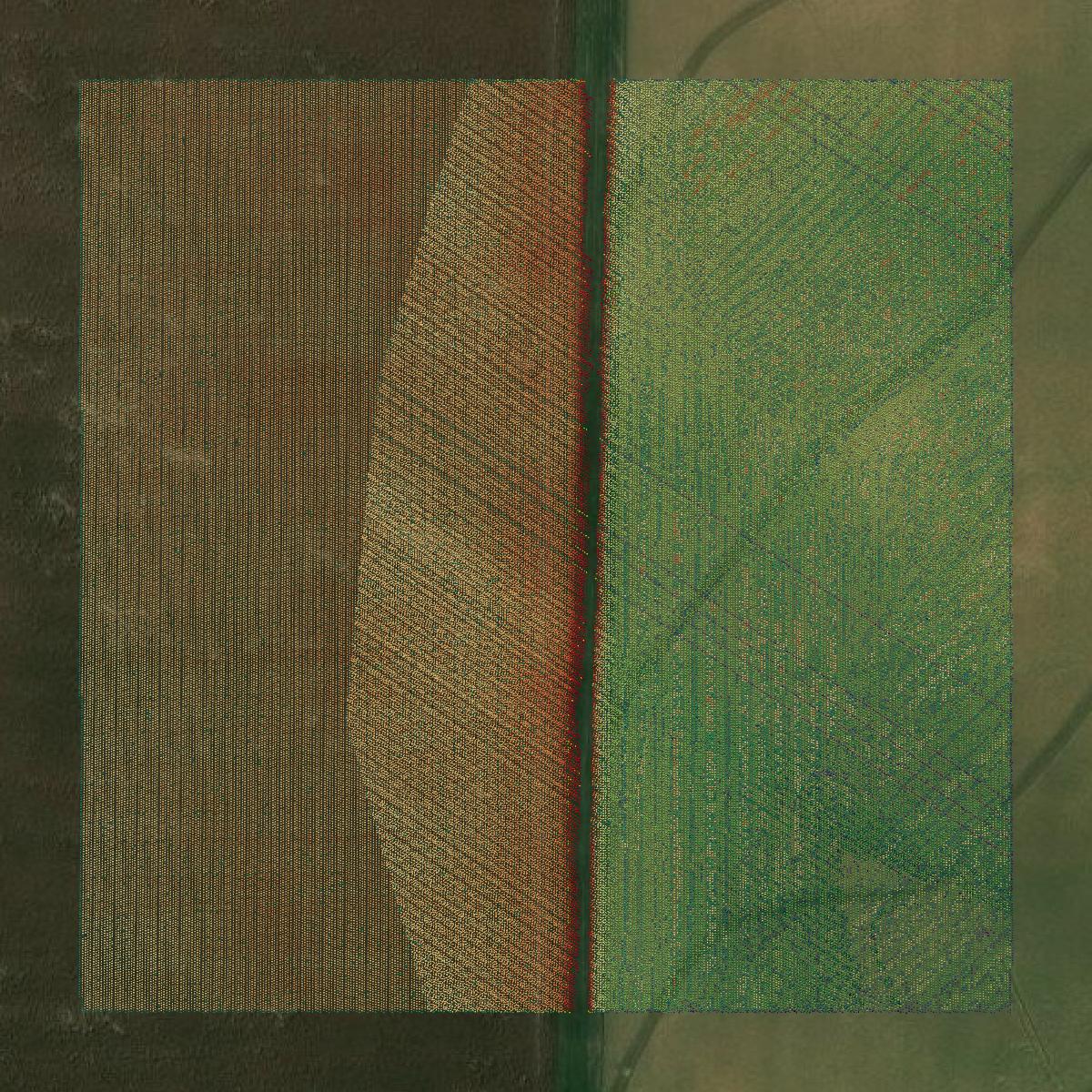 This image shows a LiDAR point cloud in Lawrence County created using GIS data in Equator.