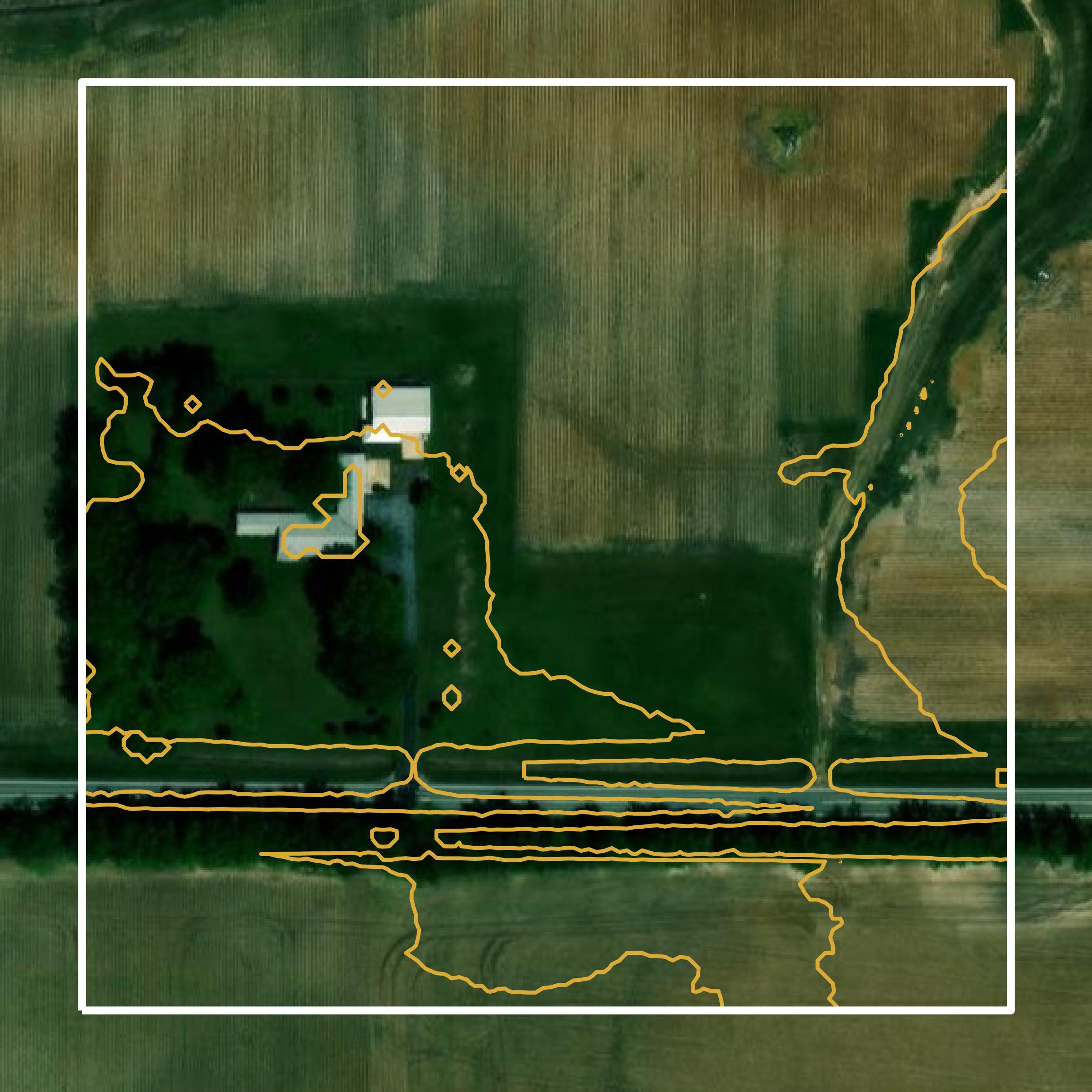 This image shows a contour map in Lee County created using GIS data in Equator.