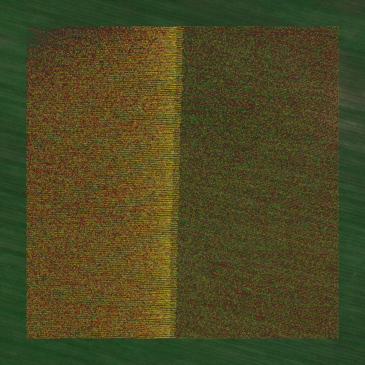 This image shows a LiDAR point cloud in Lincoln County created using GIS data in Equator.