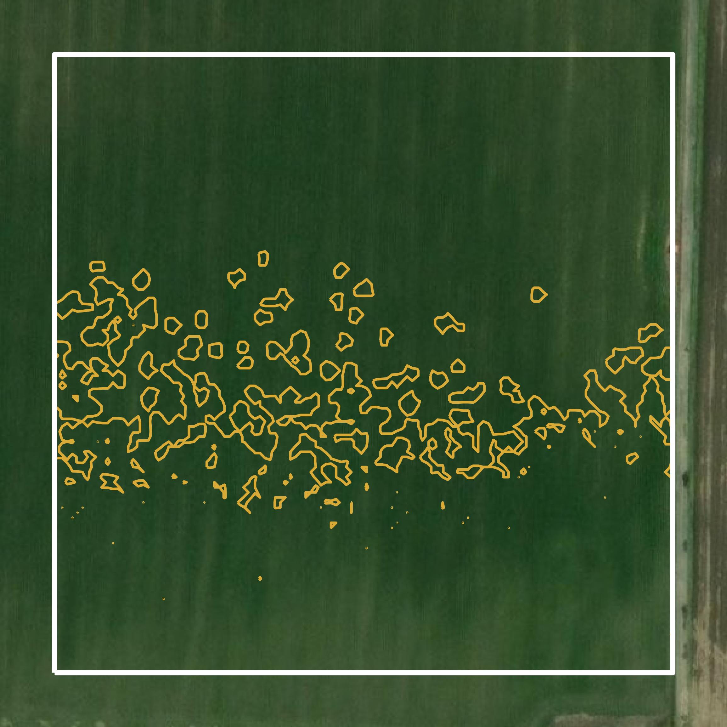 This image shows a contour map in Logan County created using GIS data in Equator.