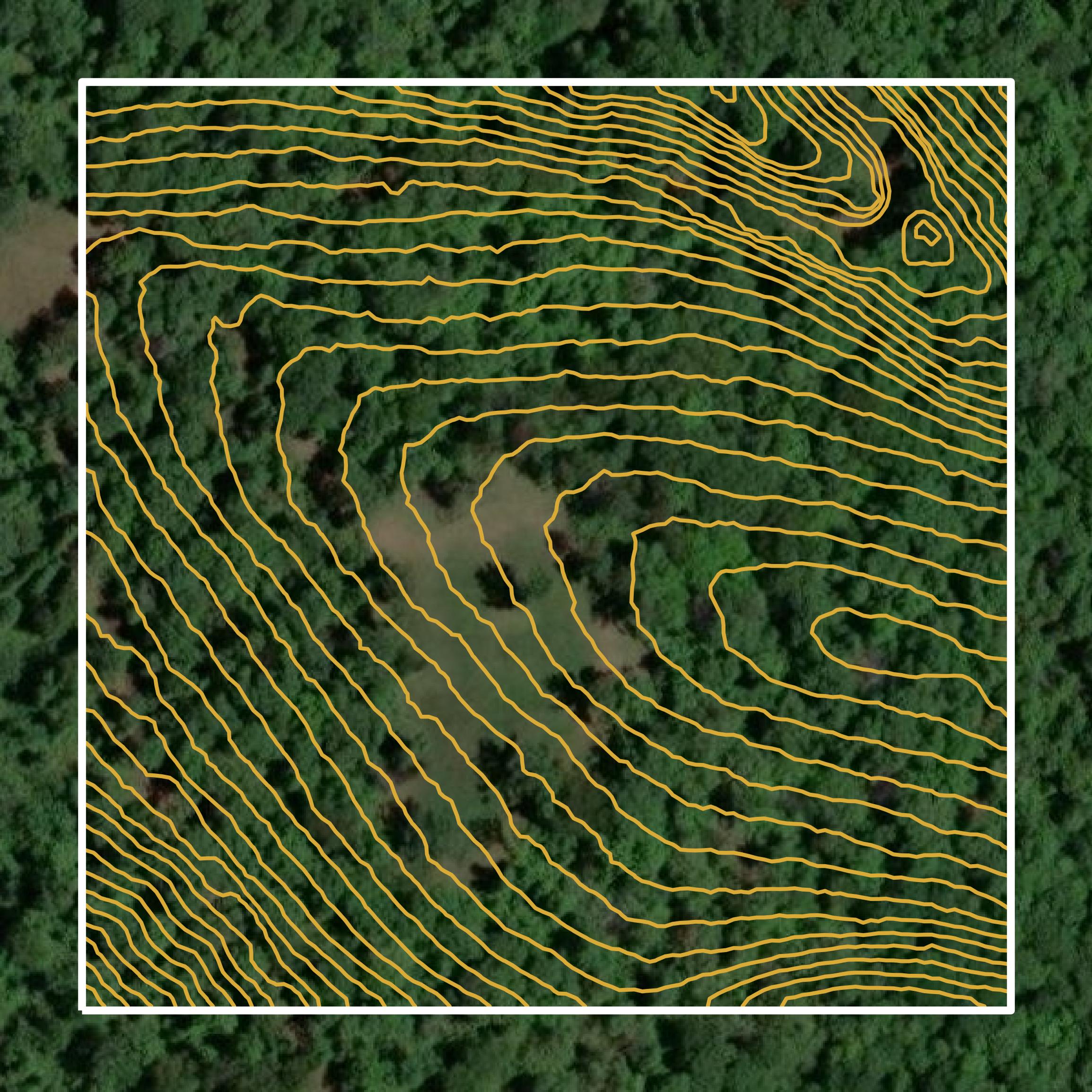 This image shows a contour map in Madison County created using GIS data in Equator.