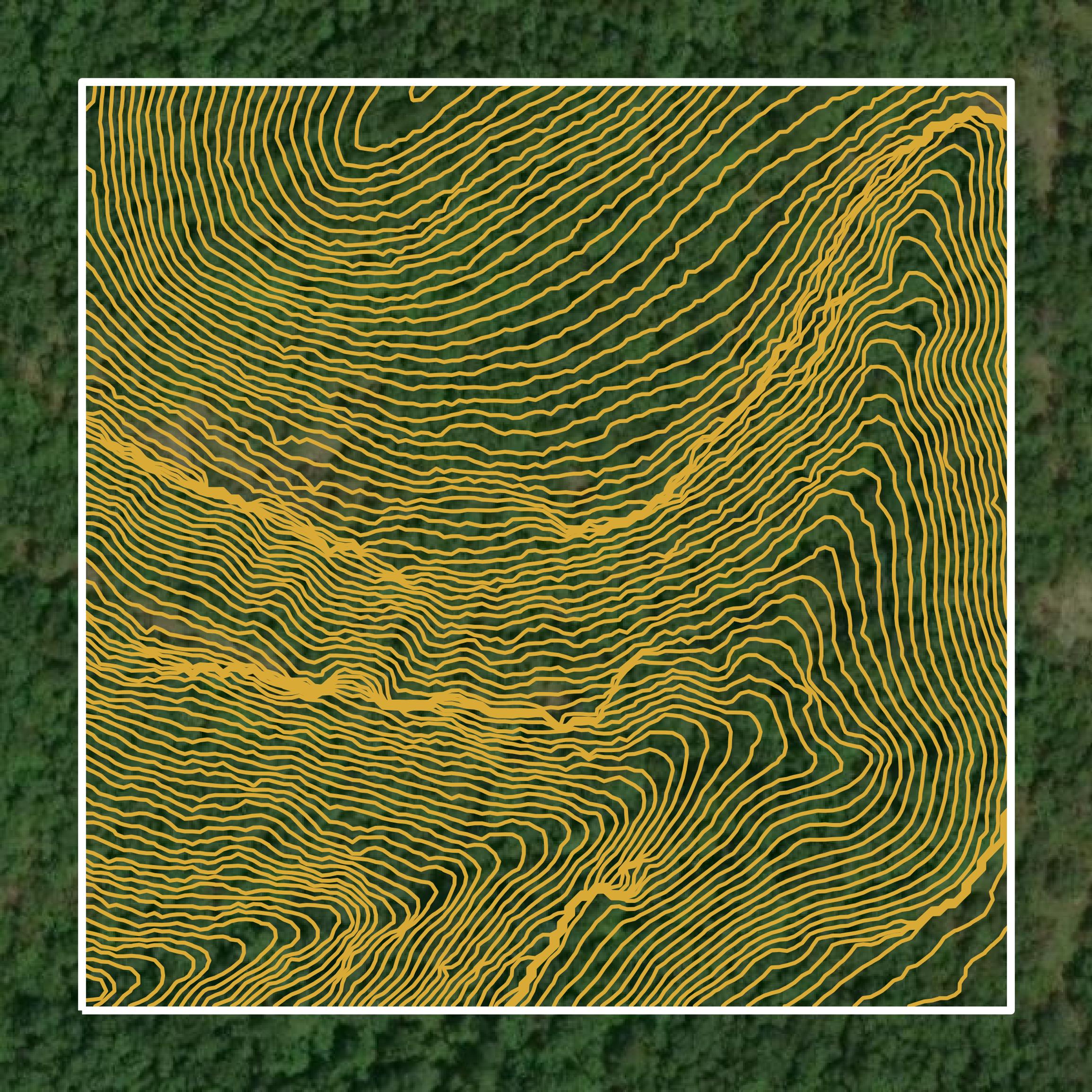 This image shows a contour map in Marion County created using GIS data in Equator.