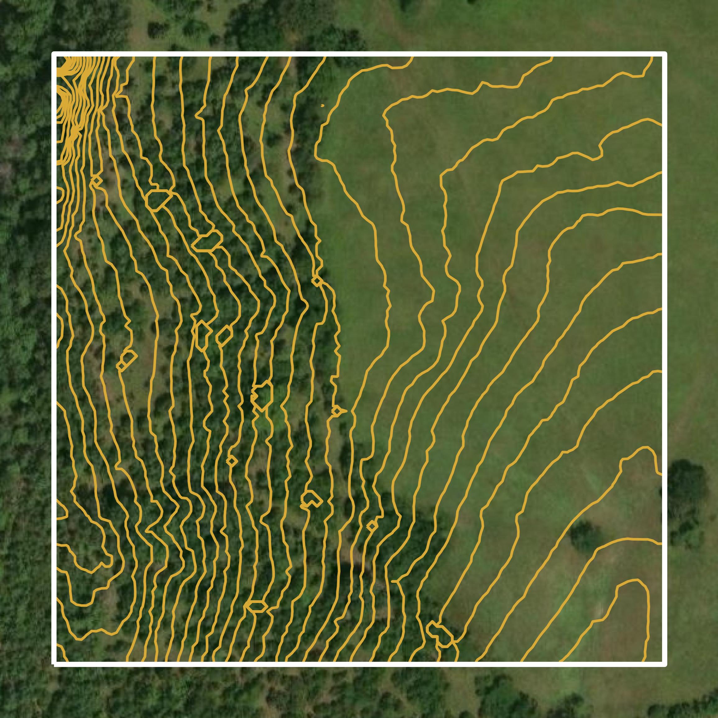 This image shows a contour map in Marion County created using GIS data in Equator.
