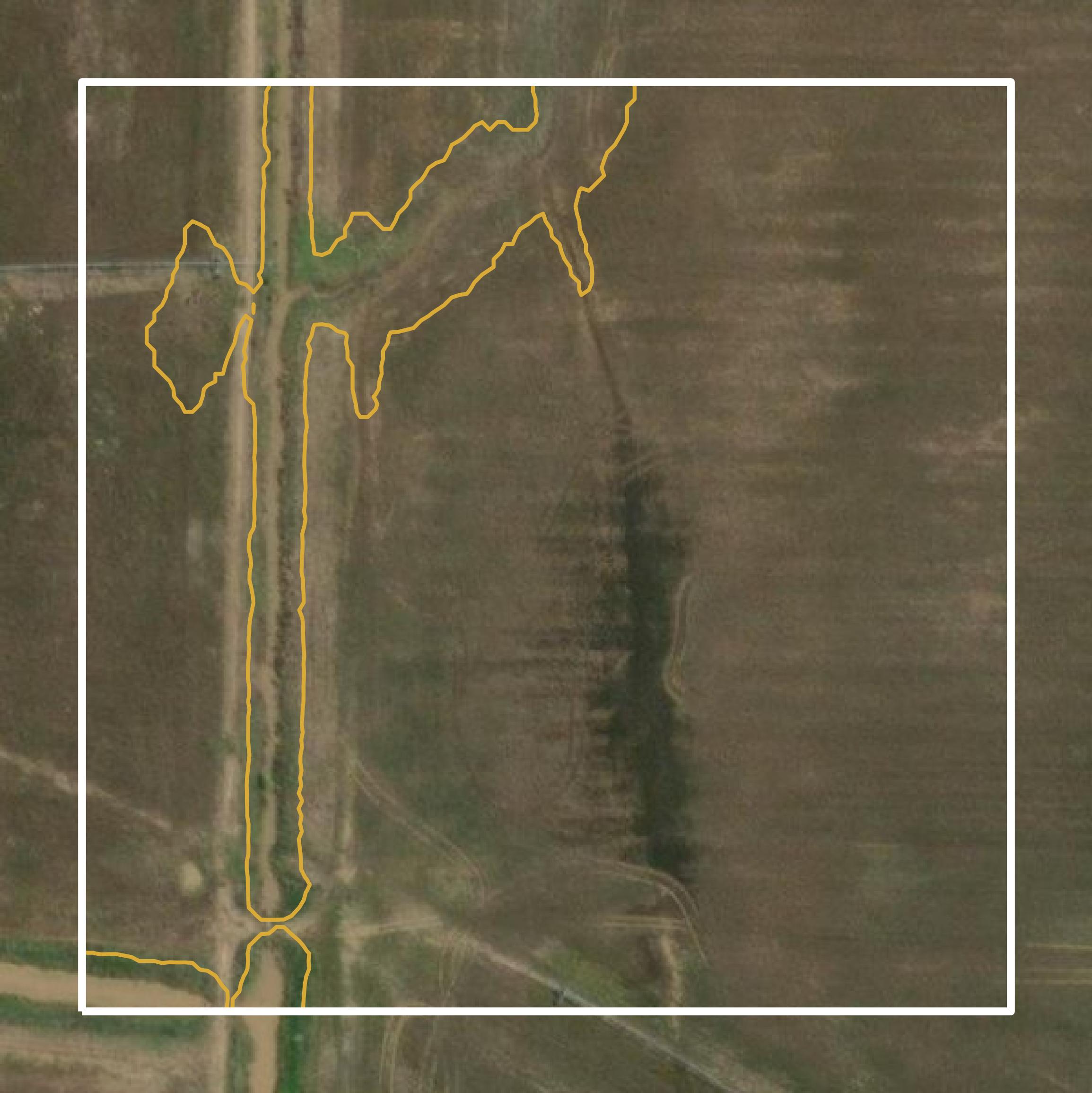 This image shows a contour map in Miller County created using GIS data in Equator.