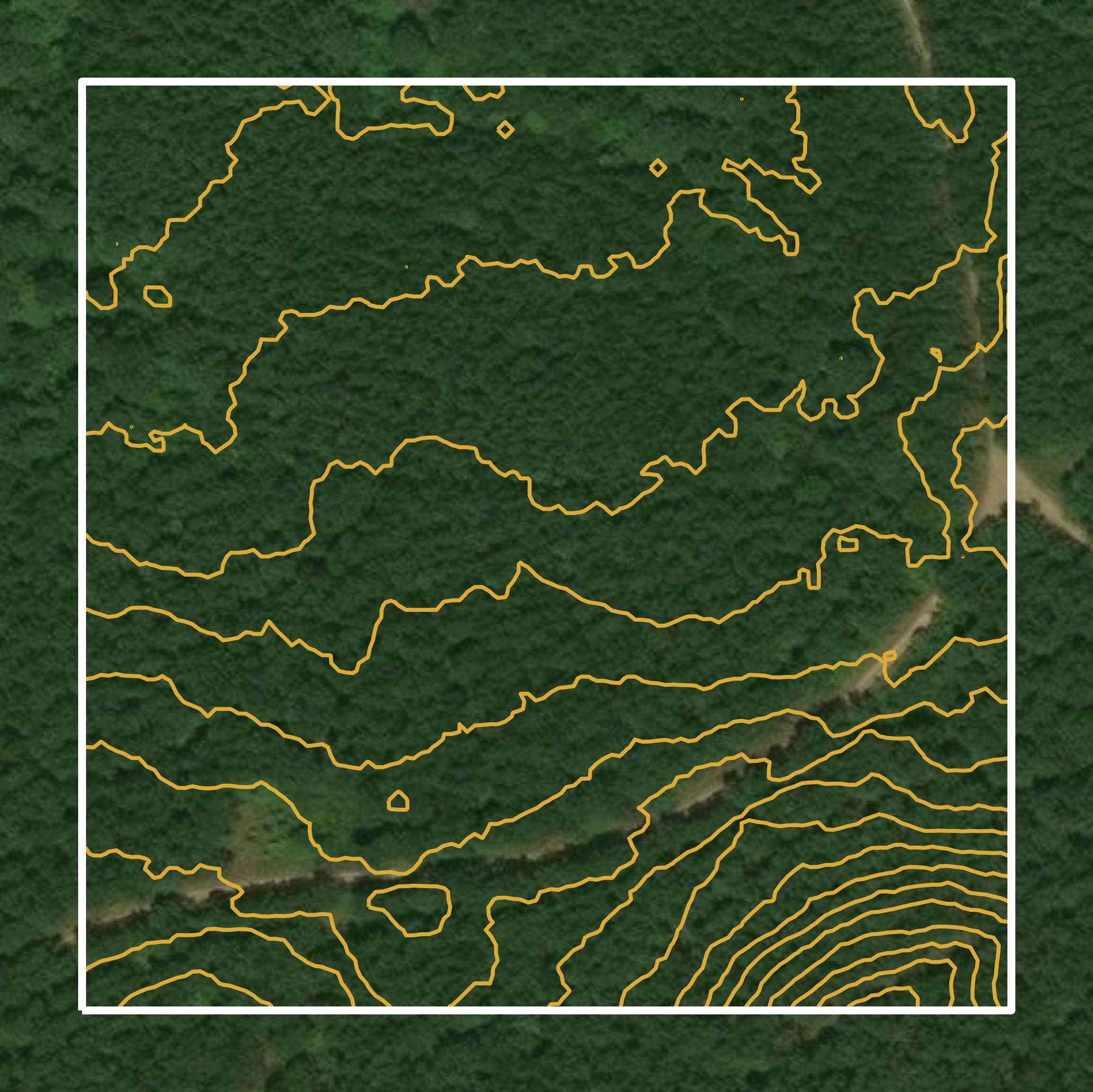 This image shows a contour map in Pike County created using GIS data in Equator.